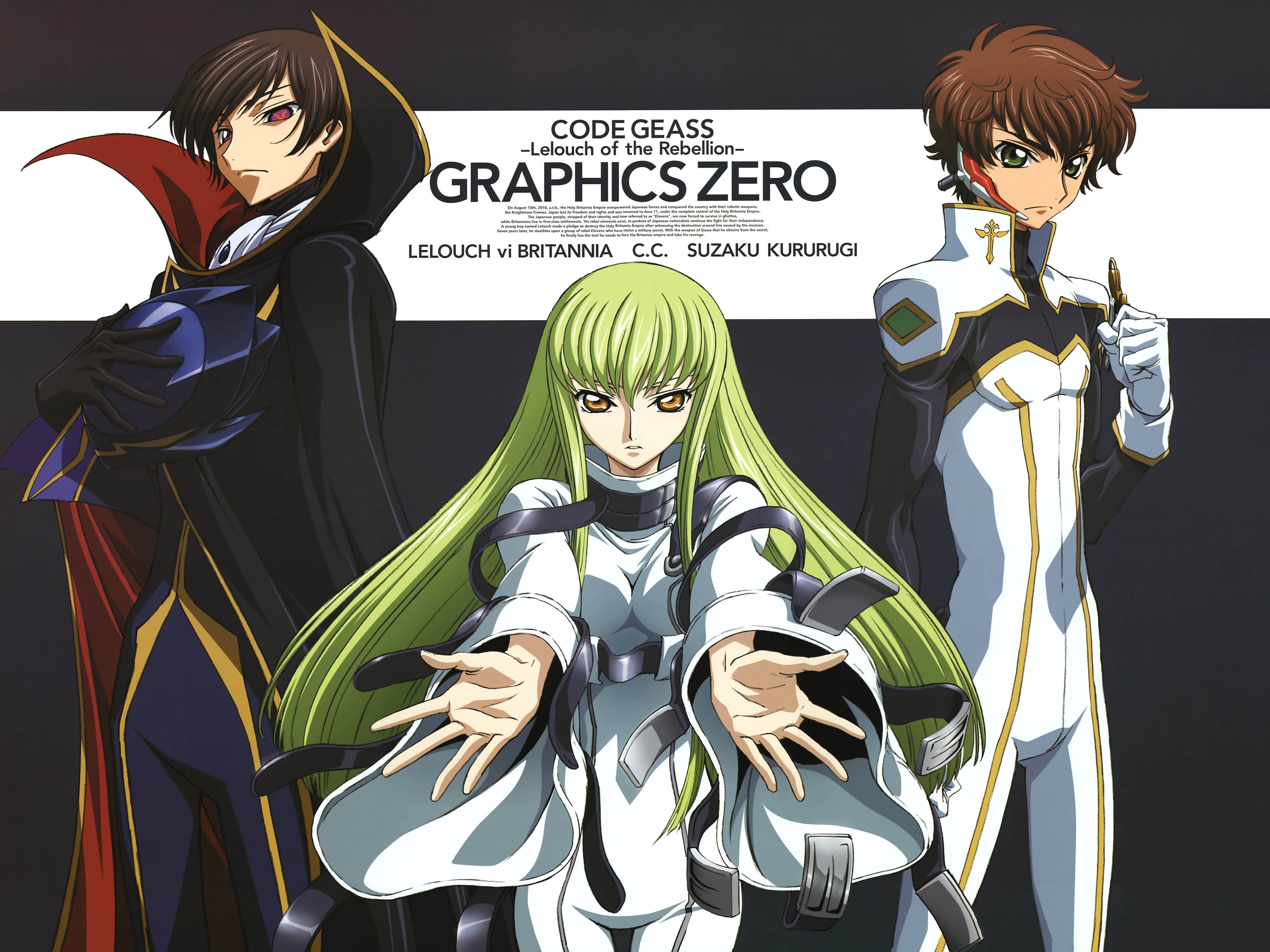 Anime 4000x3000 Code Geass C.C. (Code Geass) Kururugi Suzaku Lelouch vi Britannia Zero