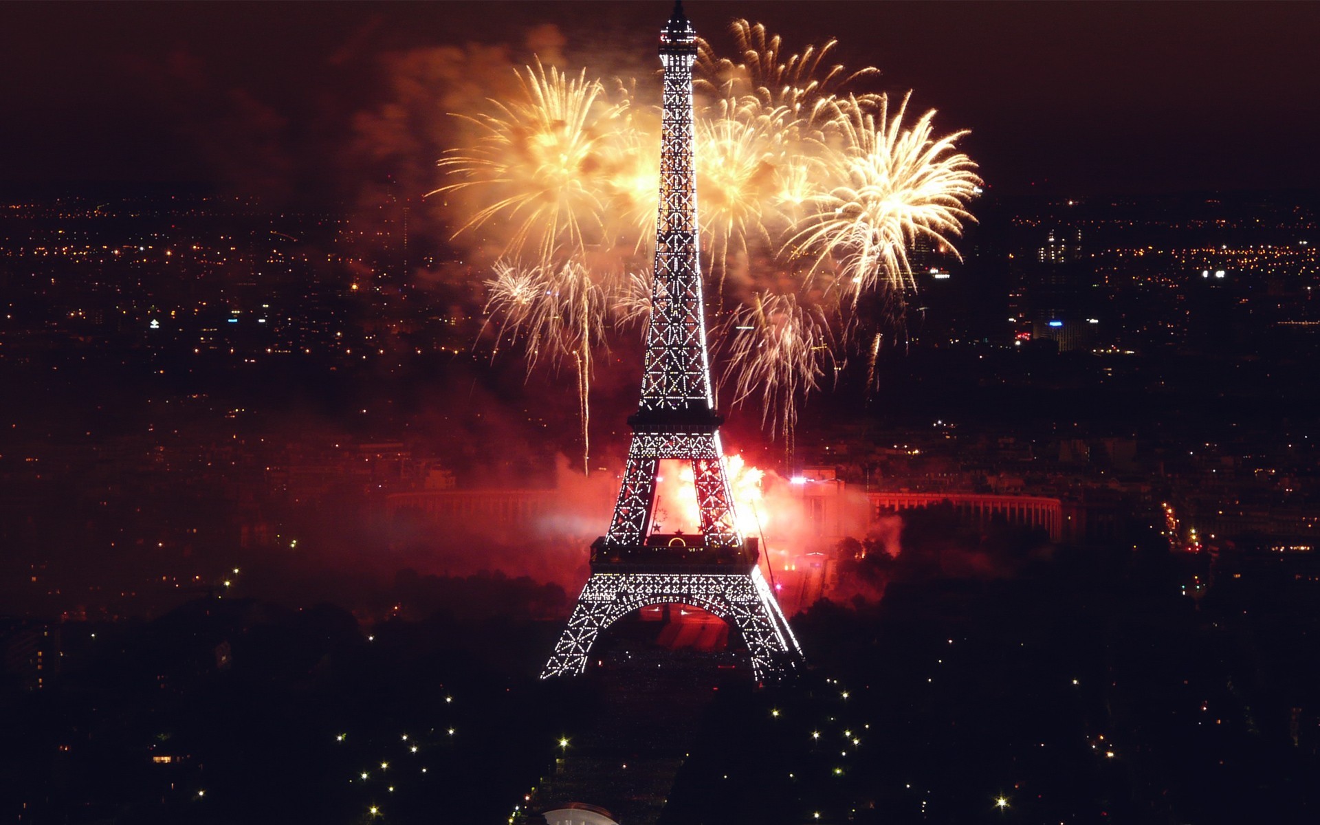 General 1920x1200 cityscape night Eiffel Tower Paris France fireworks landmark Europe