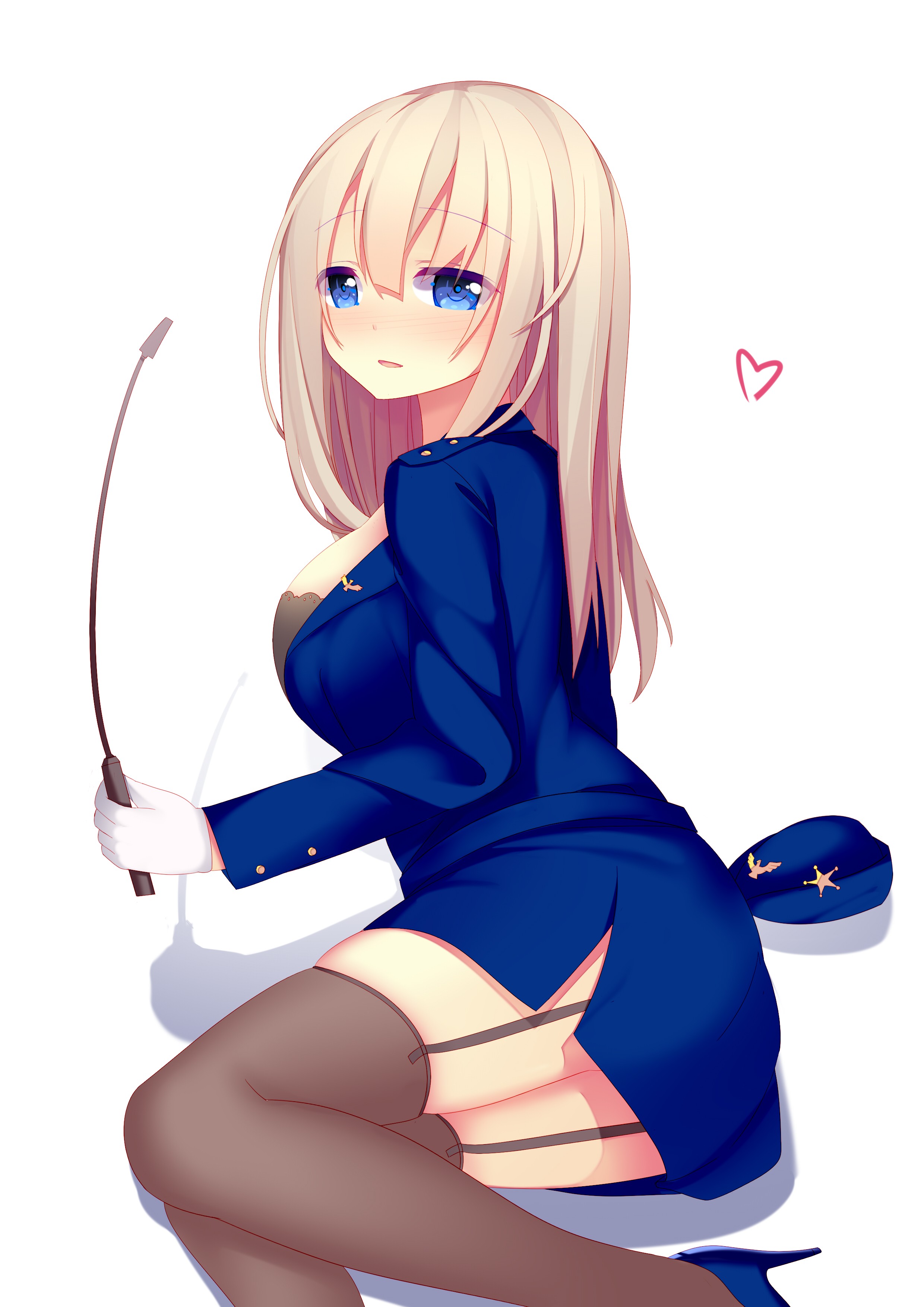 Anime 2480x3507 anime anime girls Kantai Collection long hair blonde blue eyes stockings uniform