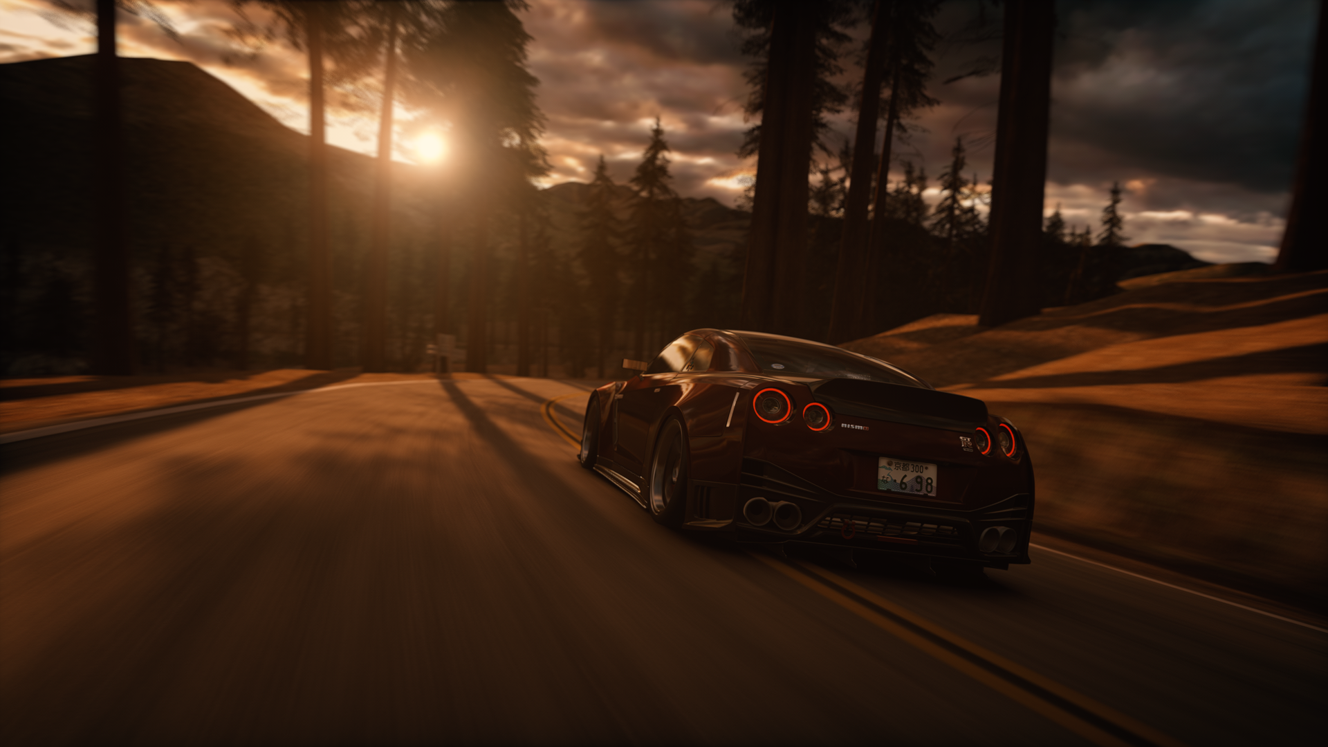 General 1920x1080 Assetto Corsa Nissan GT-R NISMO sunset Nissan Japanese cars V6 engine video games Kunos Simulazioni 505 Games