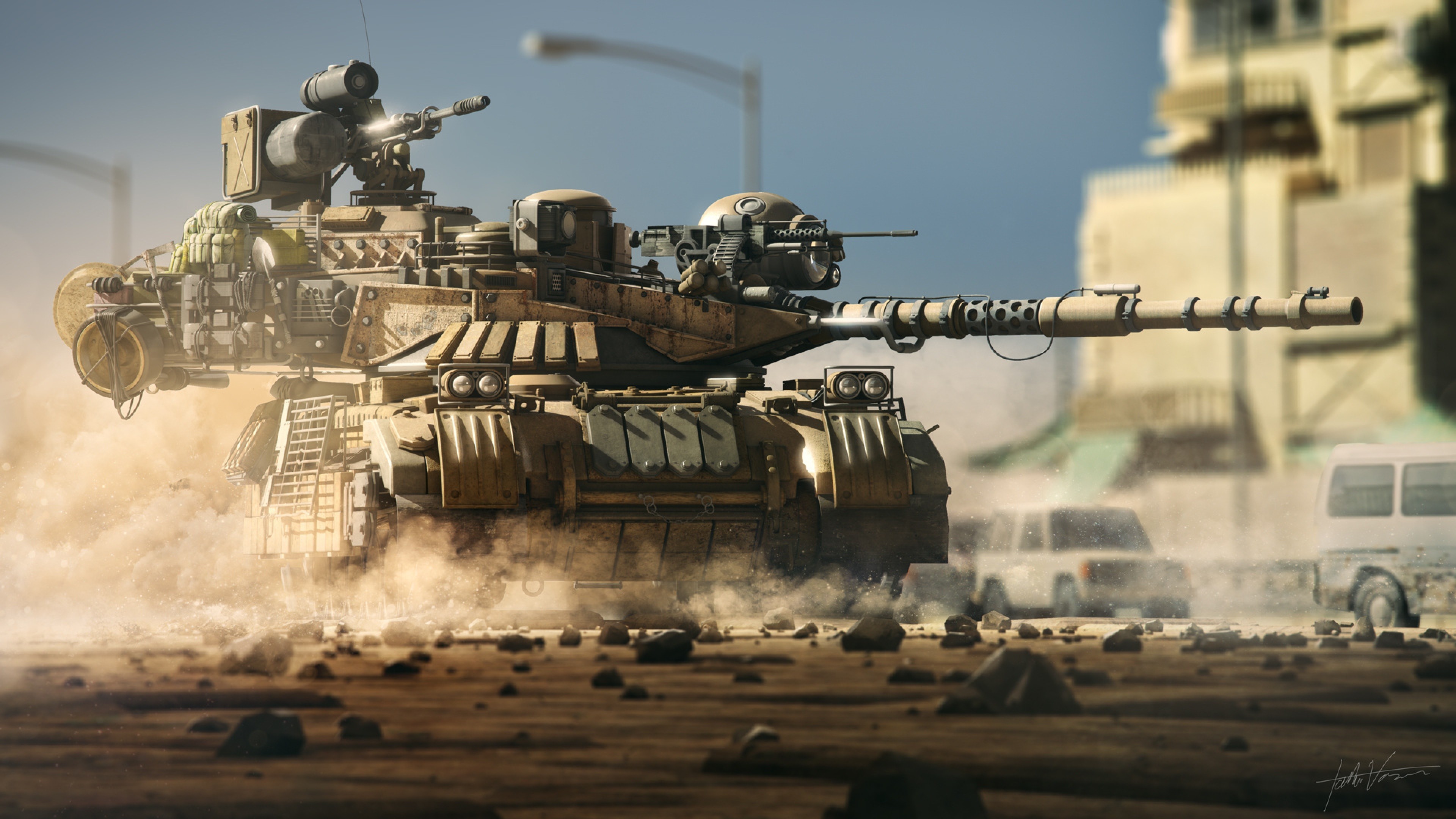 General 3840x2160 tank weapon military CGI