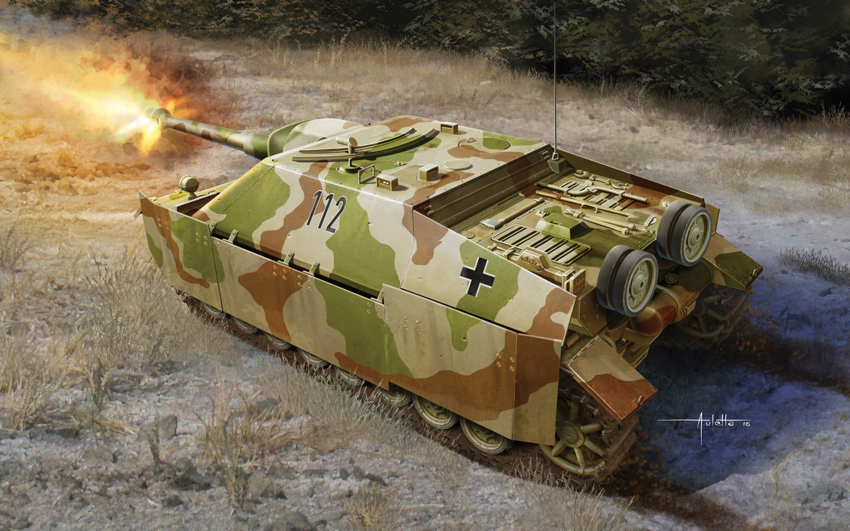 General 1680x1050 tank army military military vehicle ground artwork Wehrmacht World War II German tanks Tank hunter