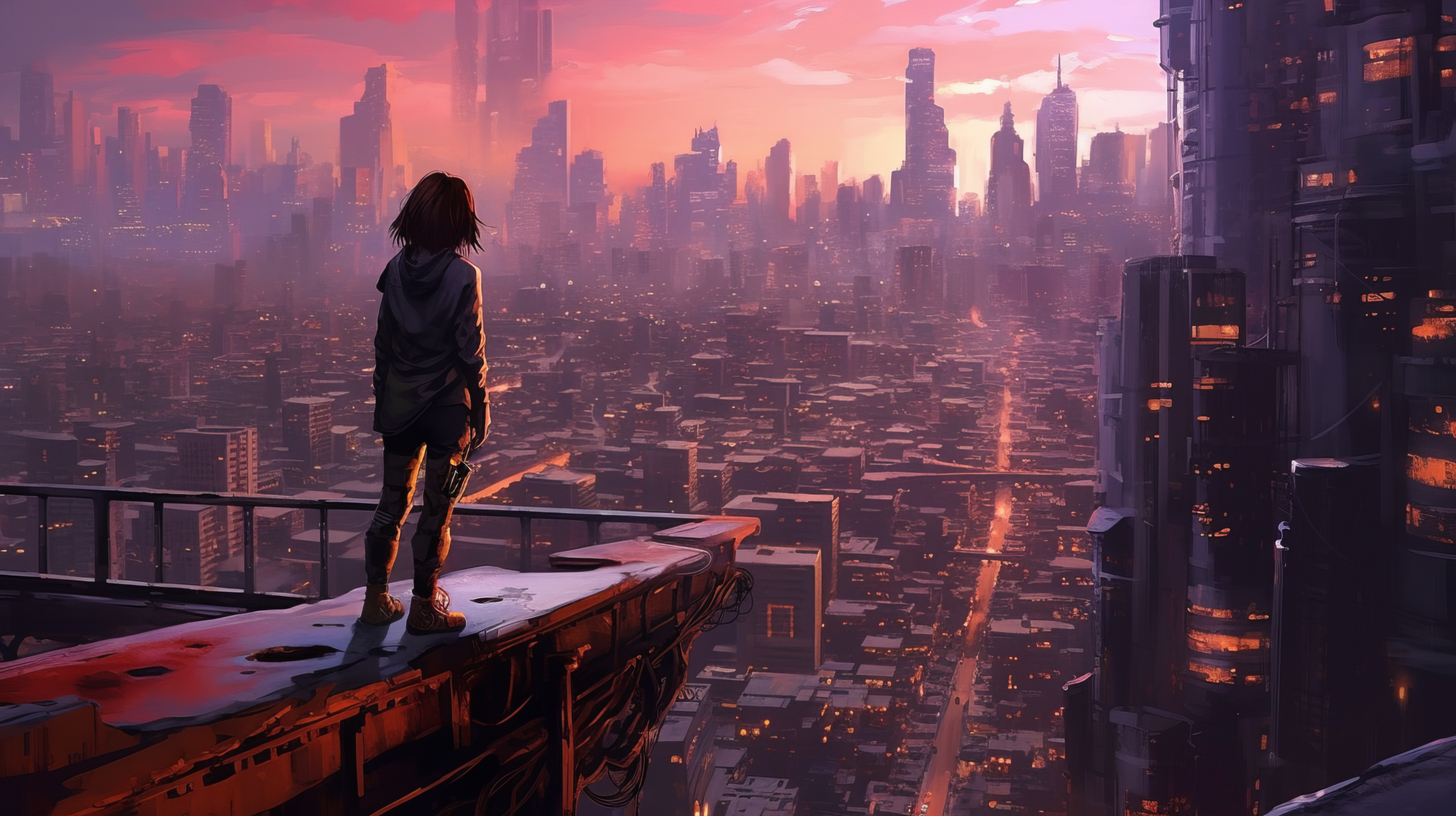 Wallpaper : cyberpunk, women, assassins, rooftops, bokeh, city lights,  clouds, sky, short hair 2912x1632 - alx - 2232838 - HD Wallpapers - WallHere