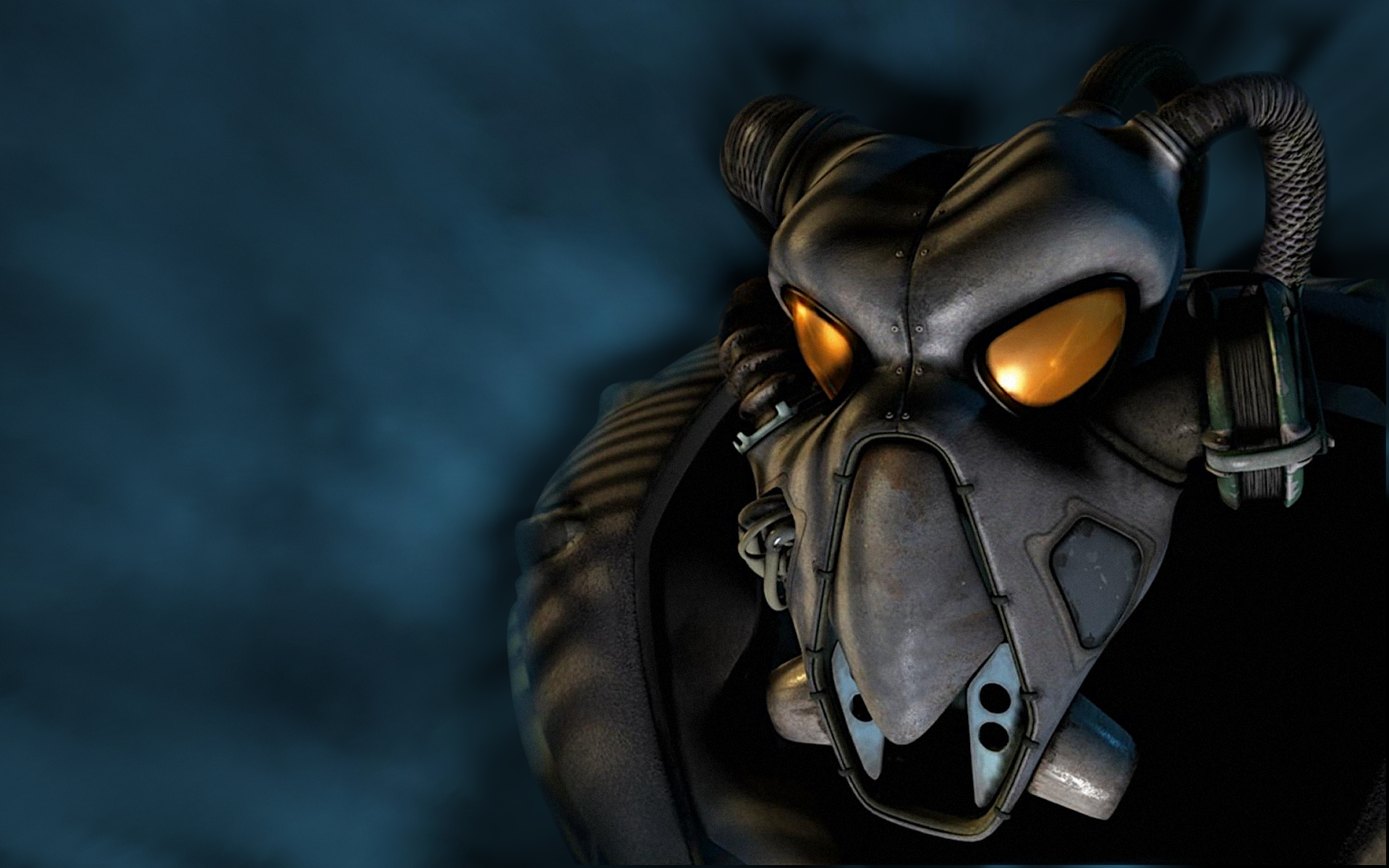 General 1920x1200 Fallout 2 video games mask blue background simple background video game characters minimalism repto
