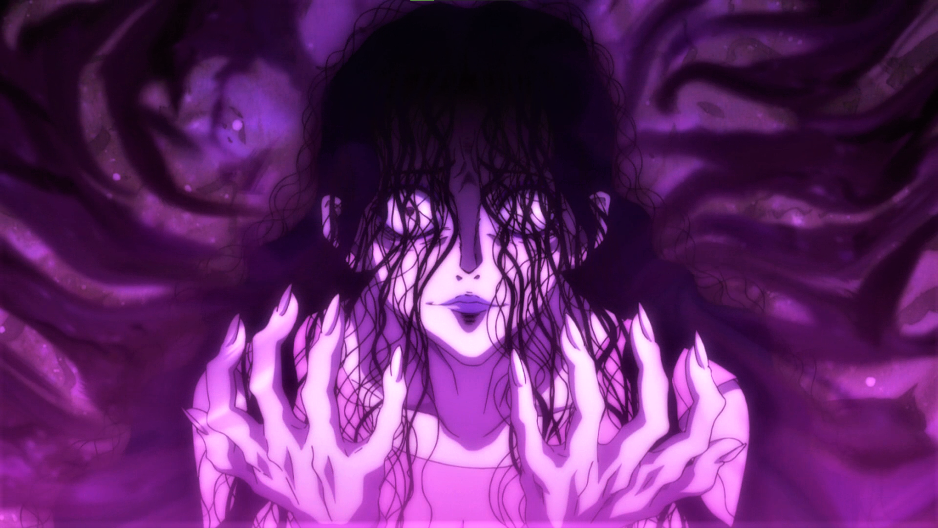 Anime 1920x1080 Hunter x Hunter hands messy hair purple long nails makeup anime Anime screenshot anime girls