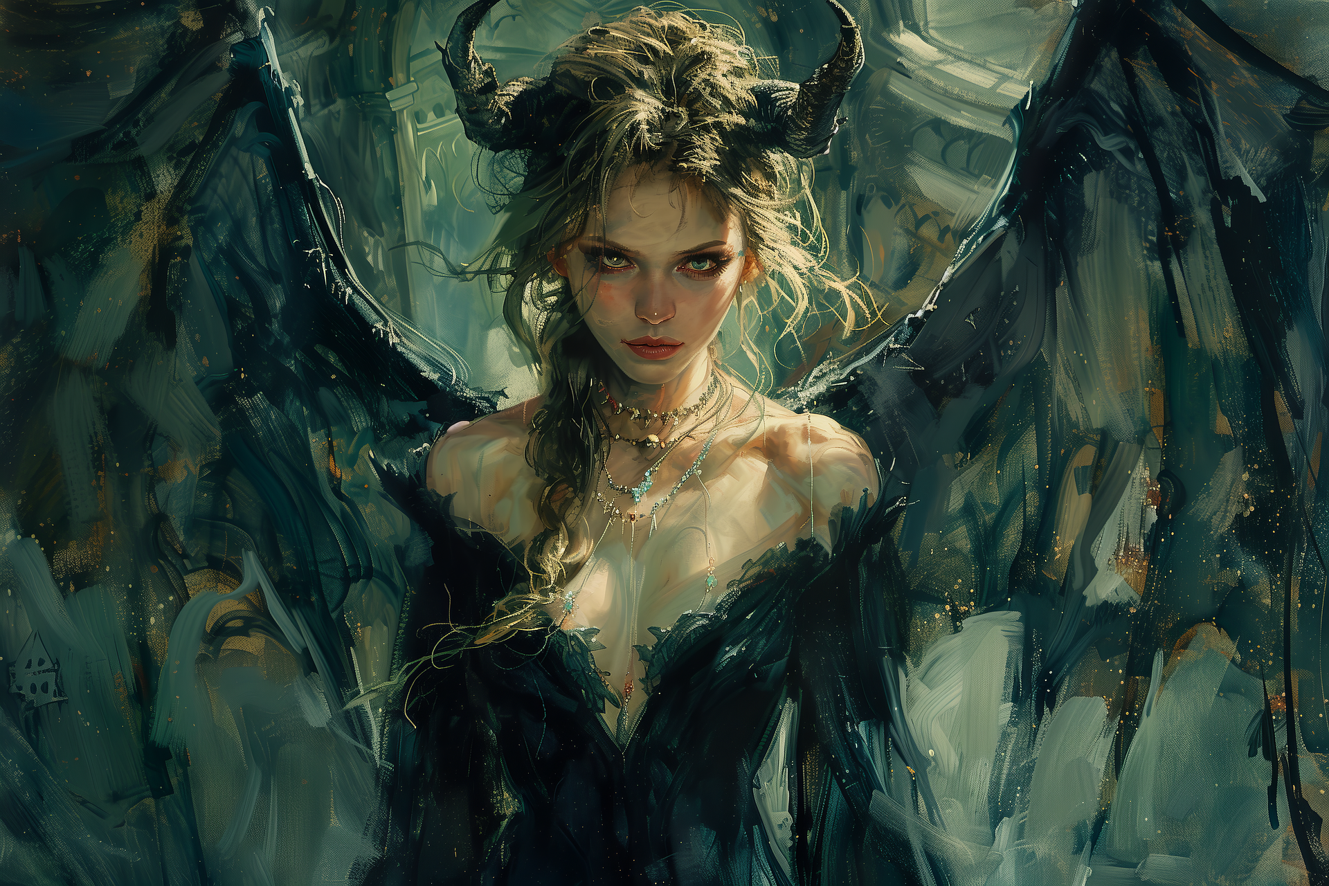 General 1920x1280 angel succubus demon girls demoness demon fantasy girl creepy fantasy art dark fantasy evil horror digital art AI art