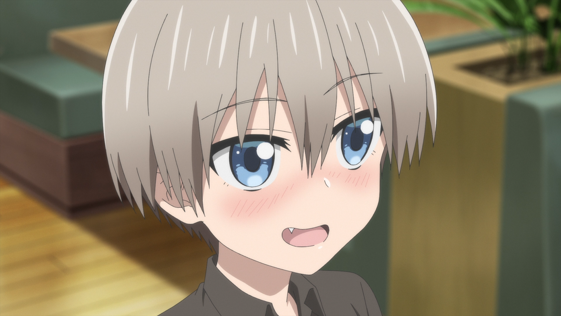 Anime 1920x1080 anime girls blushing short hair Uzaki Hana anime screenshot blue eyes Uzaki-chan wa Asobitai!