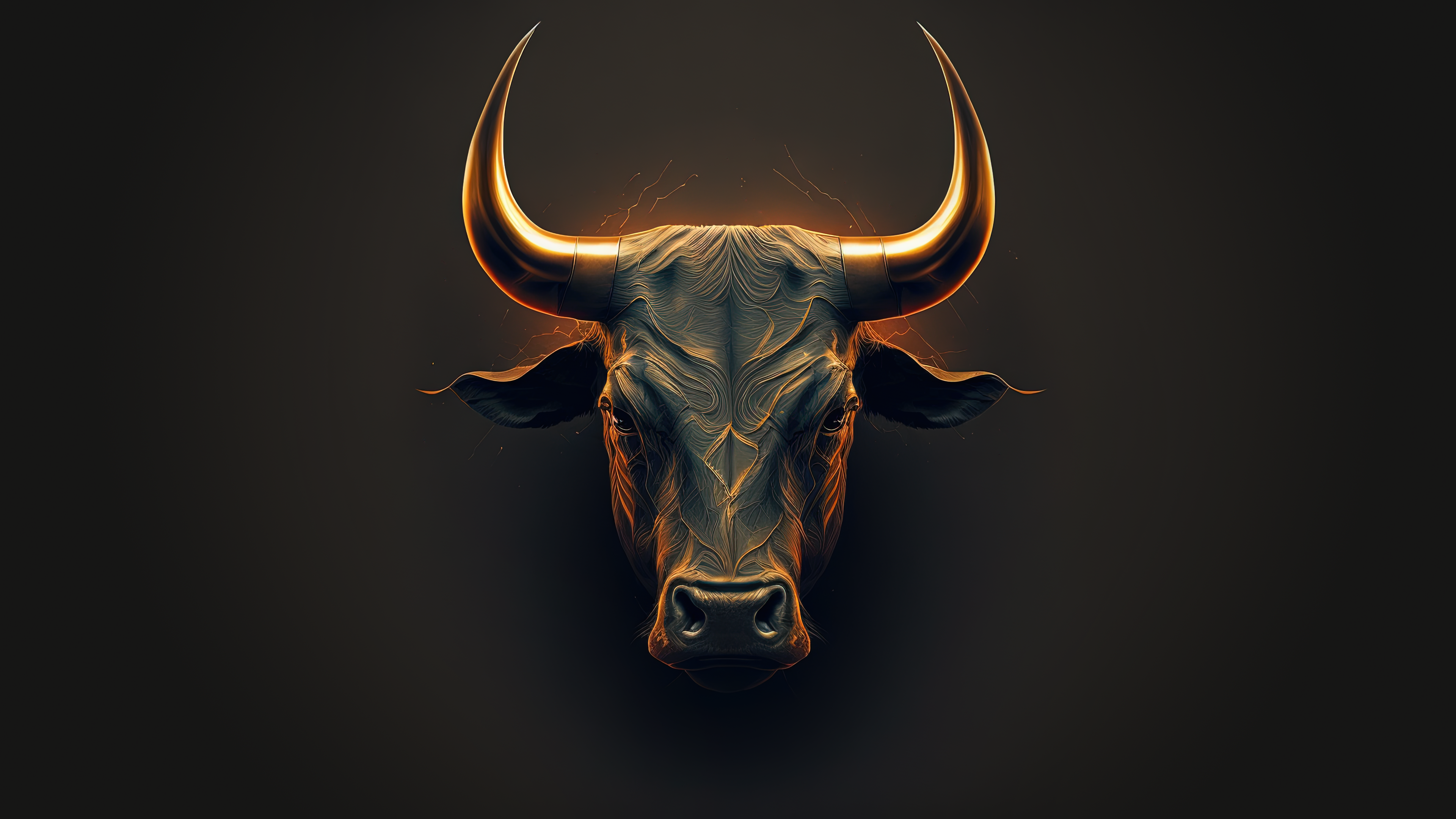 General 3840x2160 bull animals AI art simple background