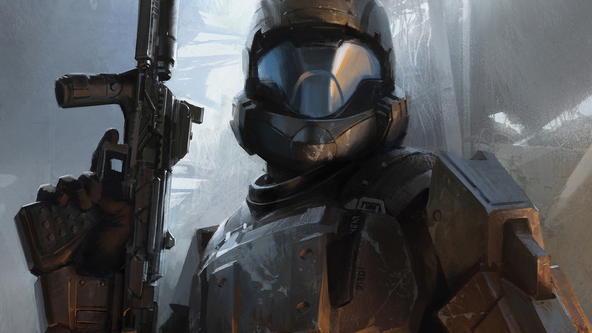 General 1920x1080 Halo 3: ODST video game art Halo (game) video game characters helmet video games gun armor