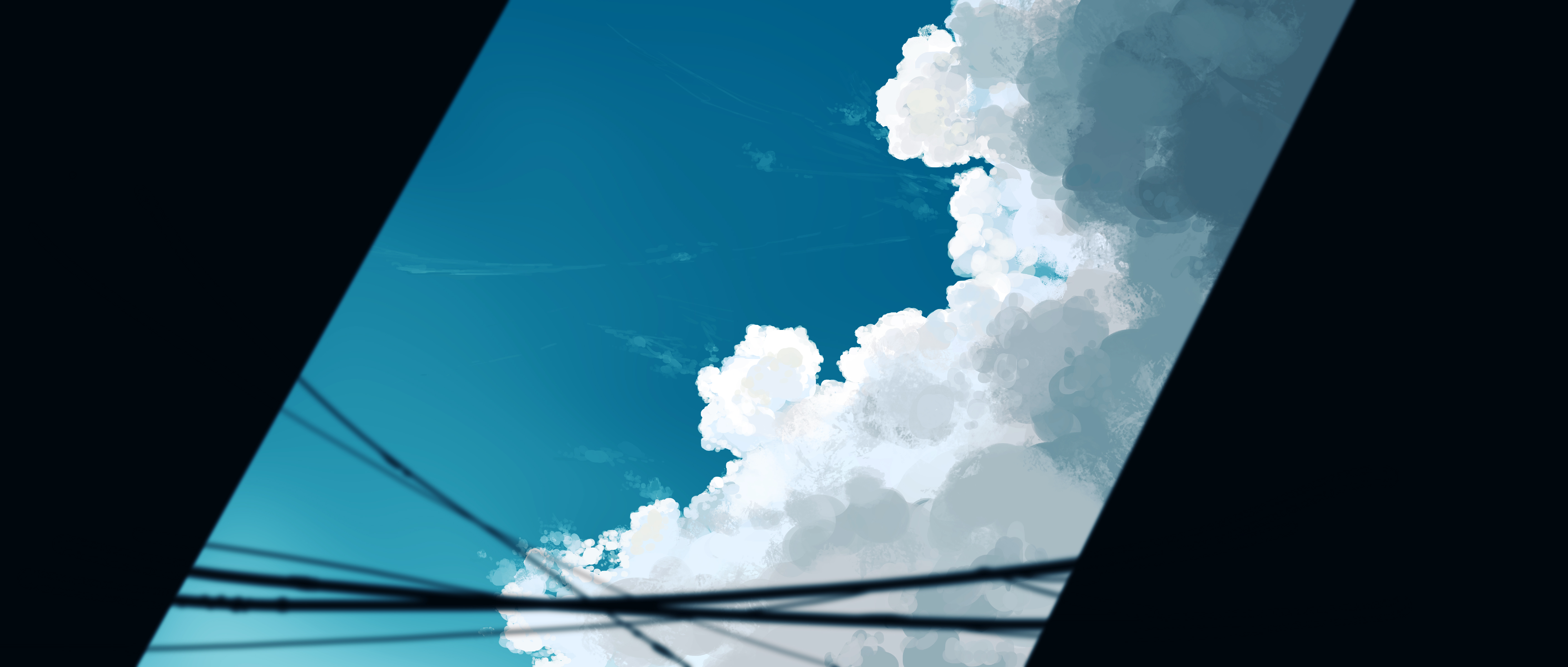 Anime 5640x2400 Gracile clouds sky simple background minimalism