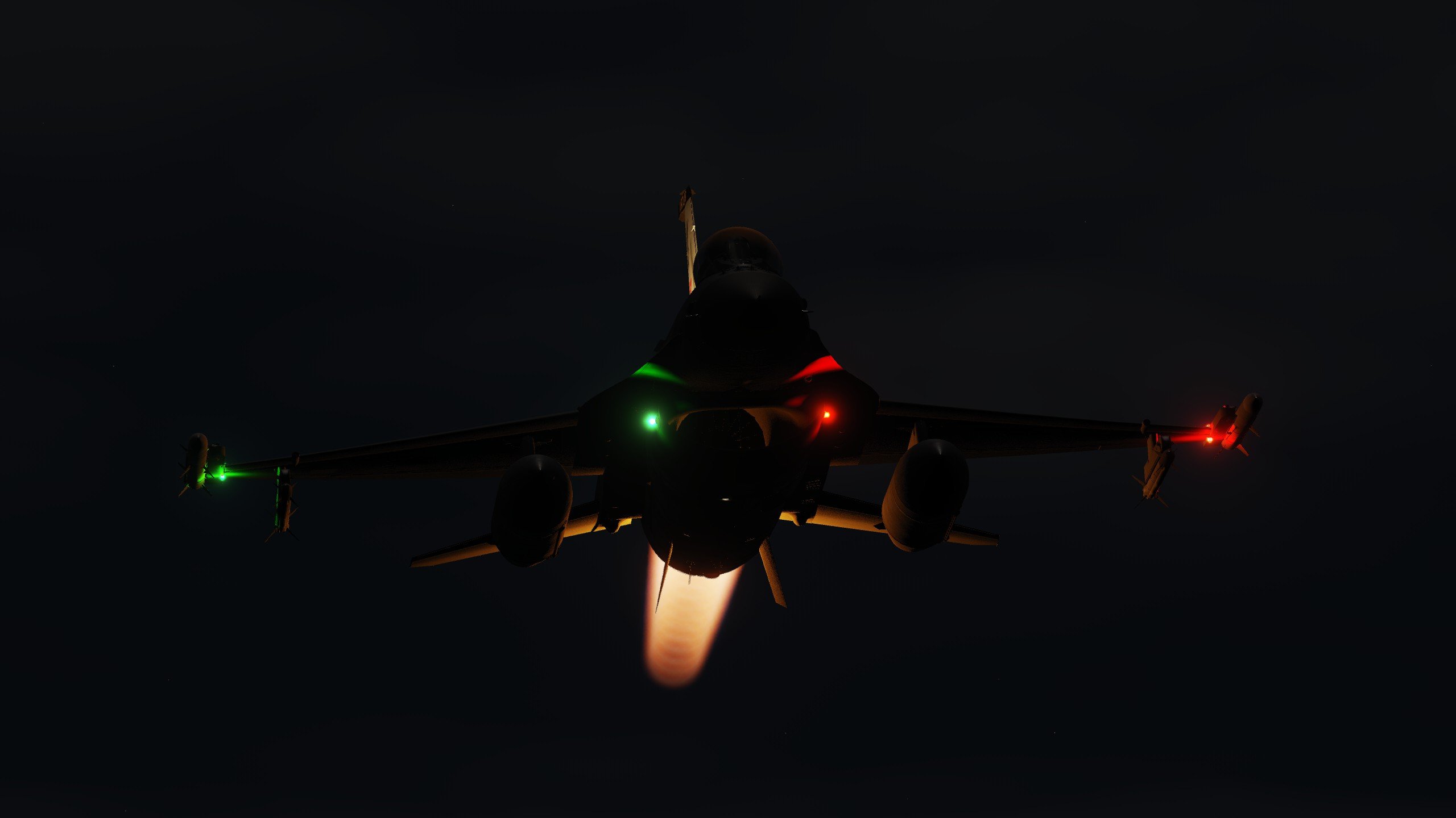 General 2560x1440 TUAF General Dynamics F-16 Fighting Falcon Digital Combat Simulator afterburner air force PC gaming video games CGI sky night vehicle aircraft flares screen shot