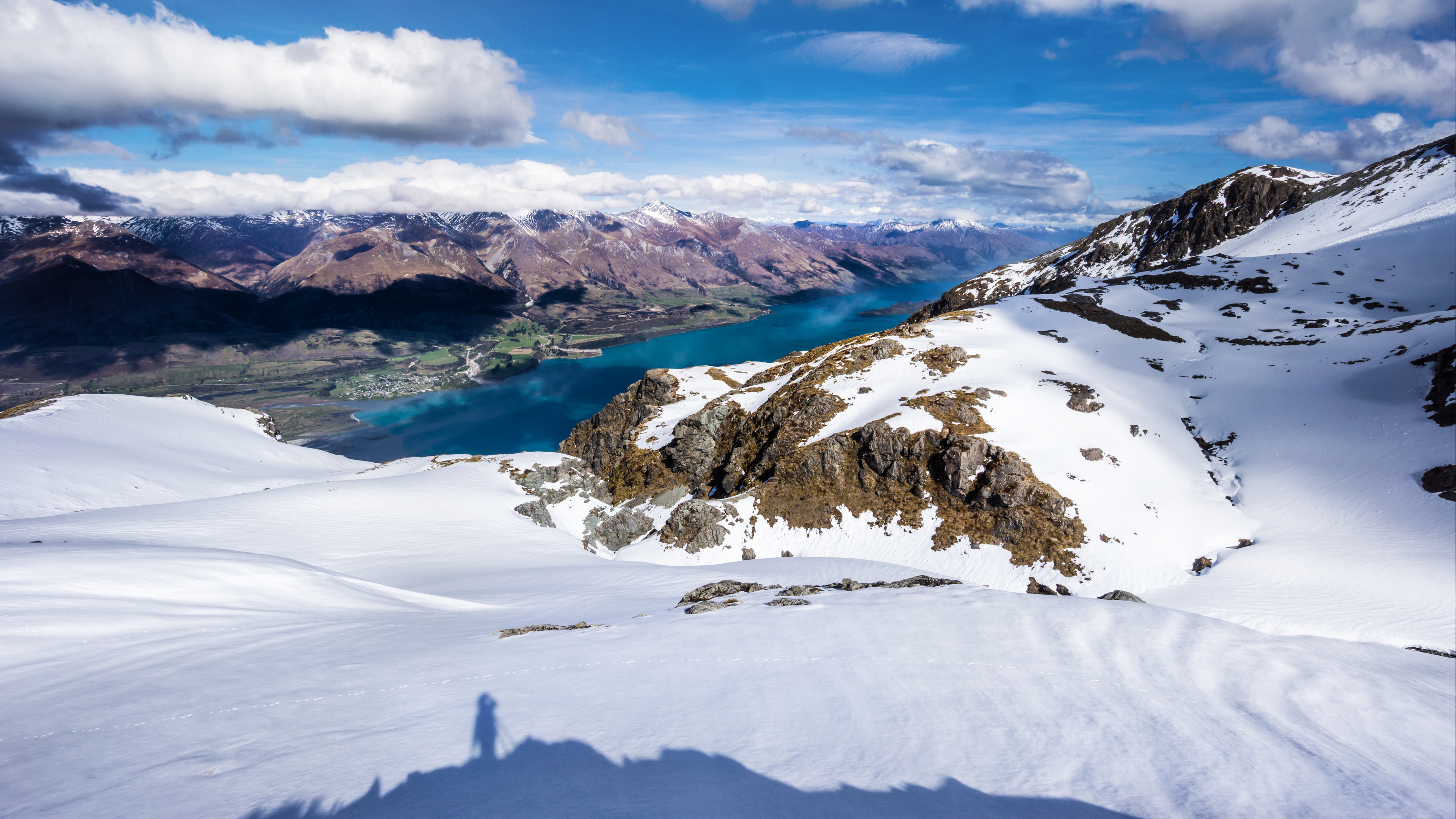 General 3840x2160 landscape 4K Queenstown New Zealand snow nature mountains clouds water