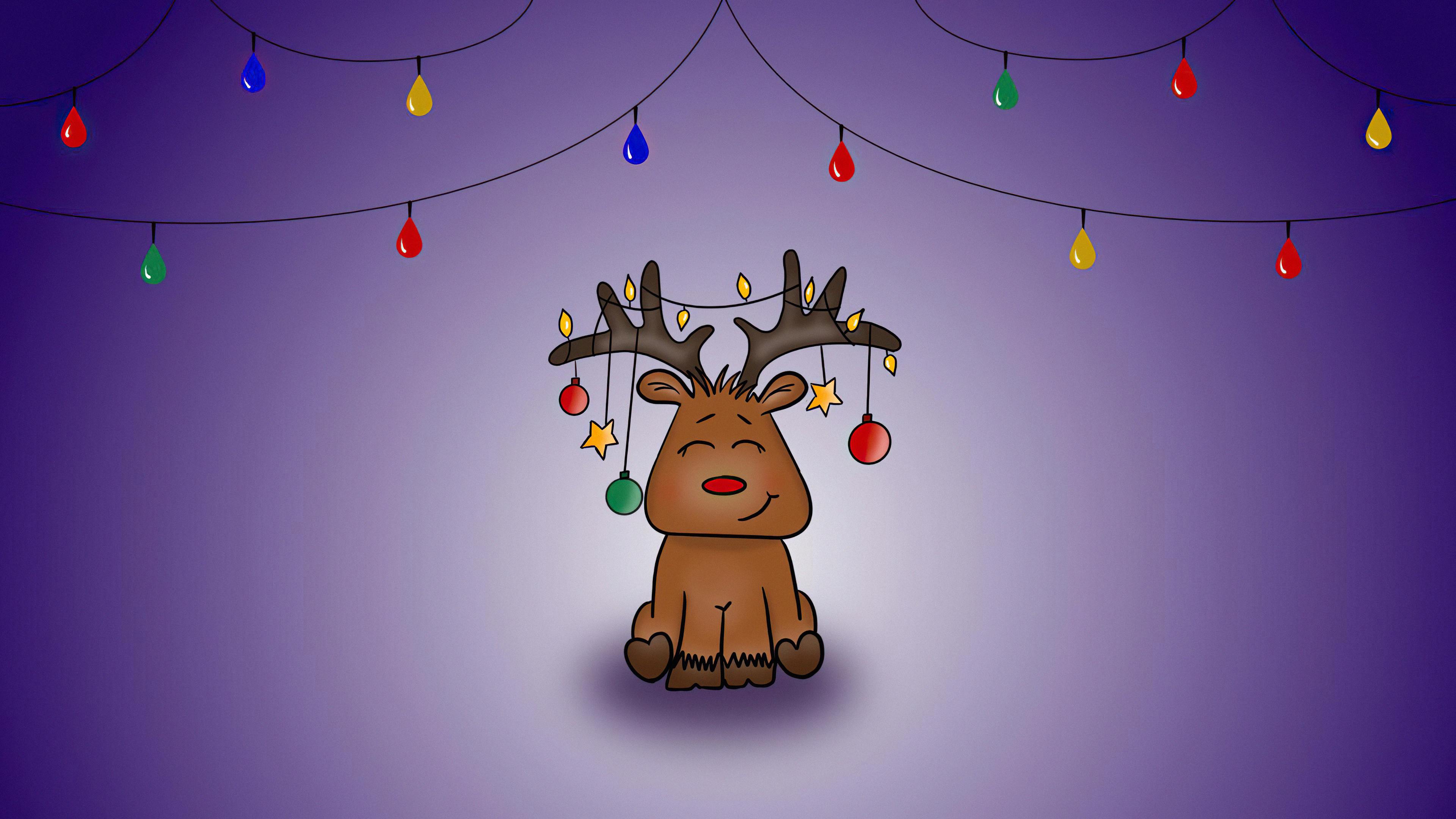 General 3840x2160 reindeer Christmas simple background minimalism decorations