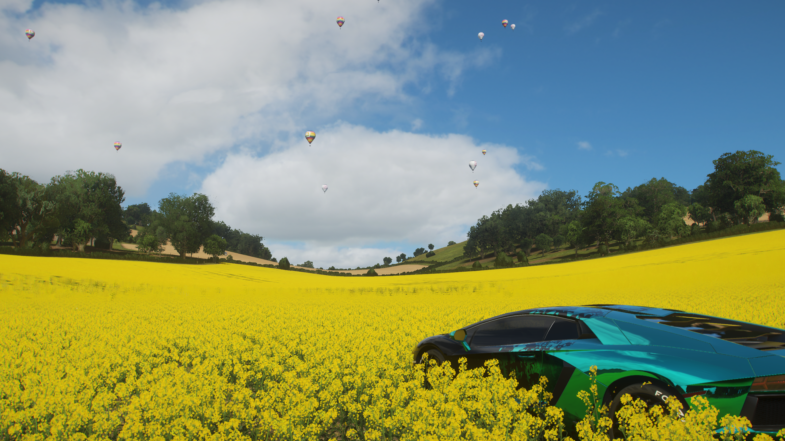 General 2560x1440 Forza Horizon Forza Horizon 4 hot air balloons video games car flowers CGI