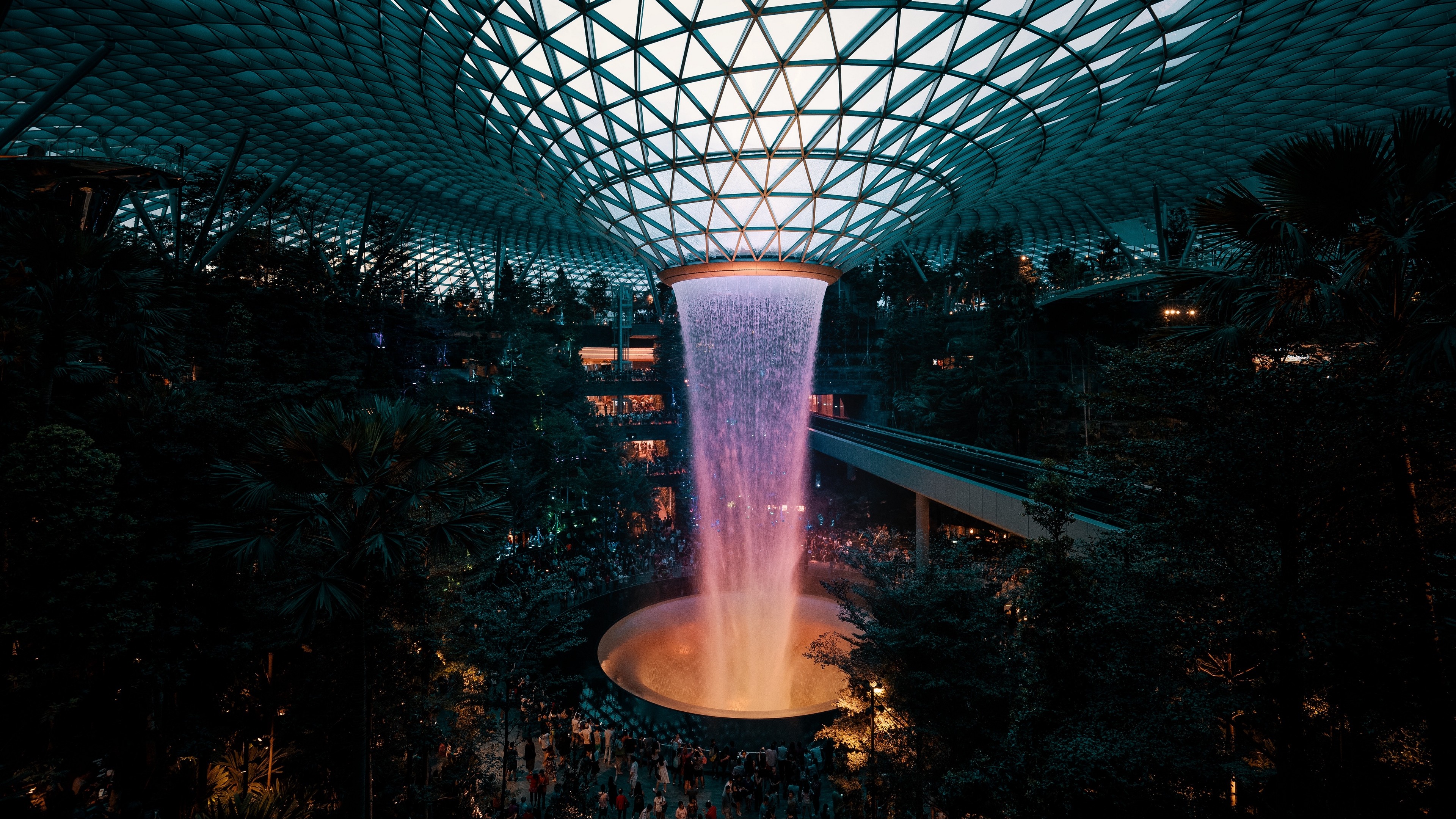 General 3840x2160 plants photography architecture water Signapore Jewel Changi Airport Singapore