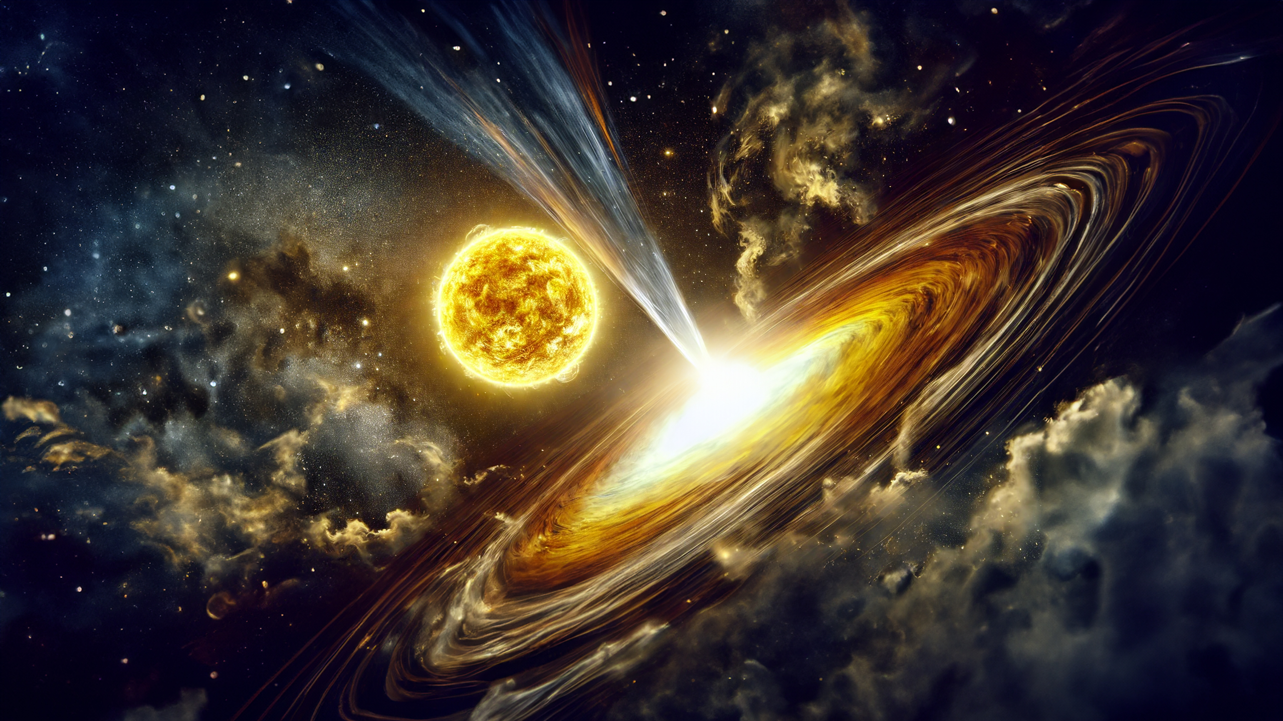 General 2560x1440 space nebula universe stars Sun planet black holes AI art