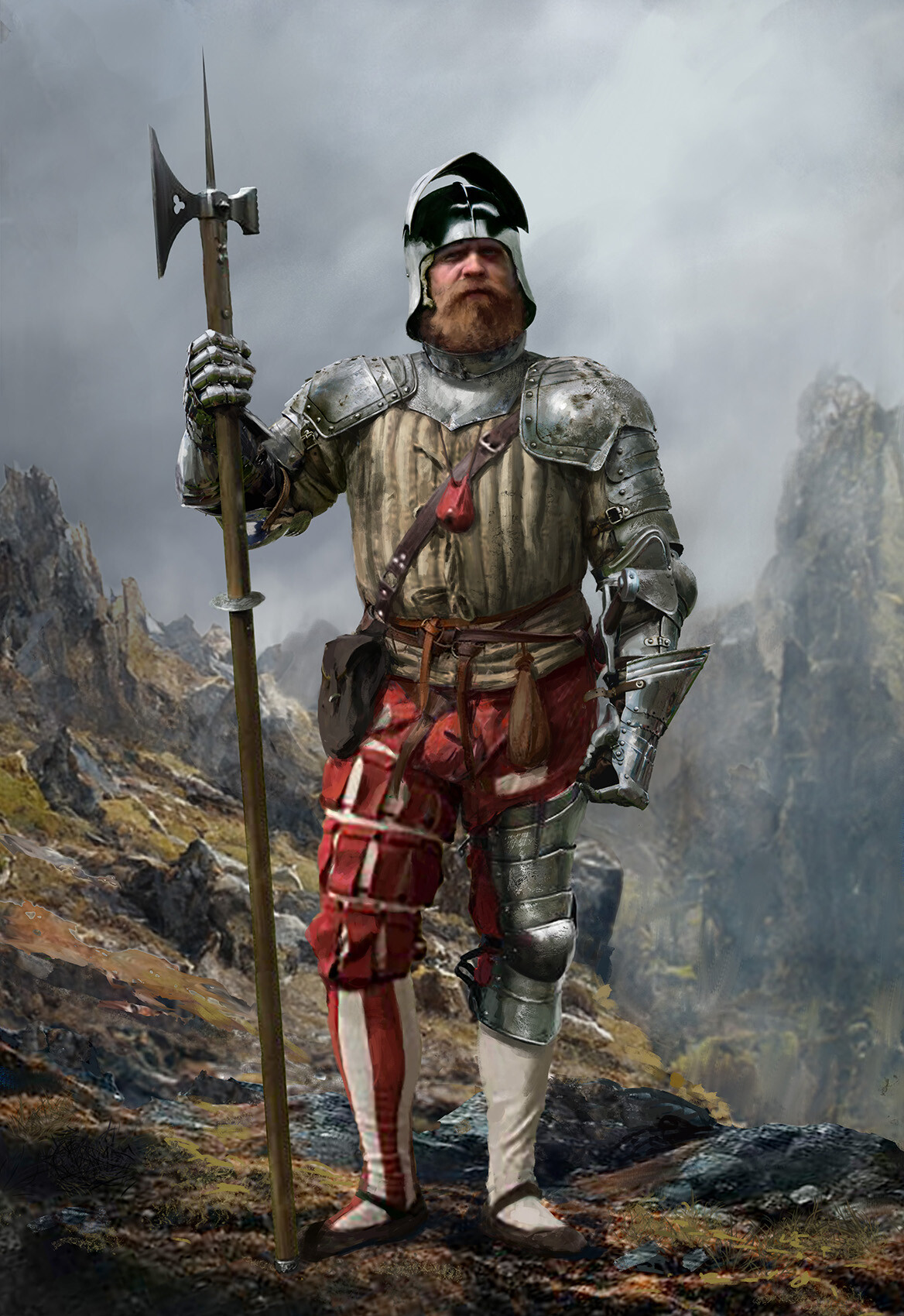 General 1168x1700 artwork knight halberd Tomasz Ryger