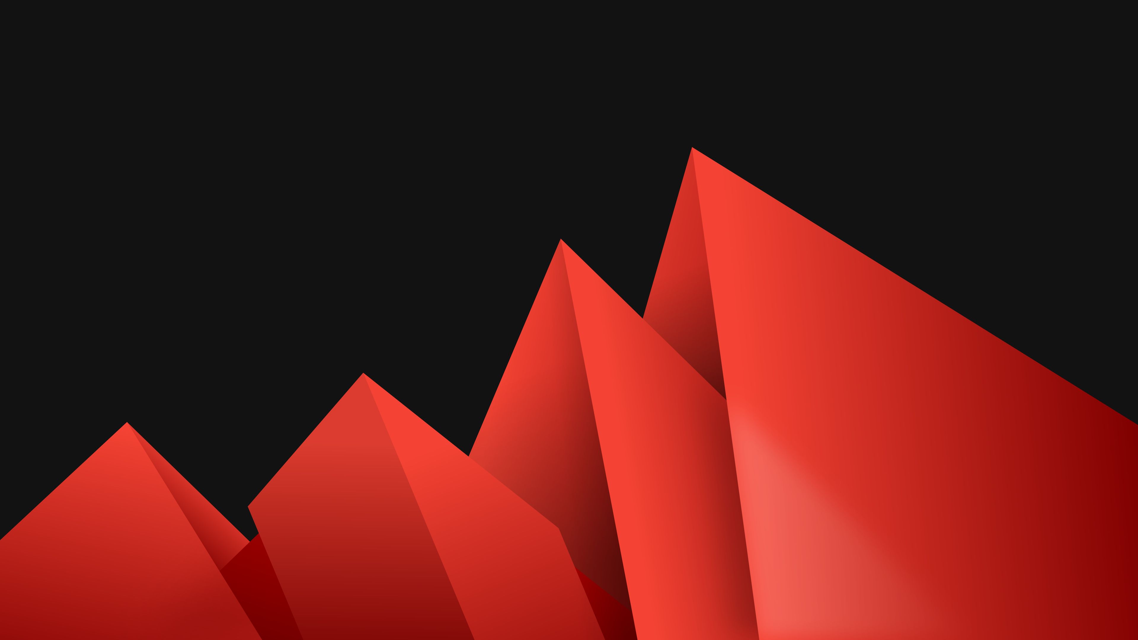 General 3840x2160 red 3D Abstract gray background simple background minimalism