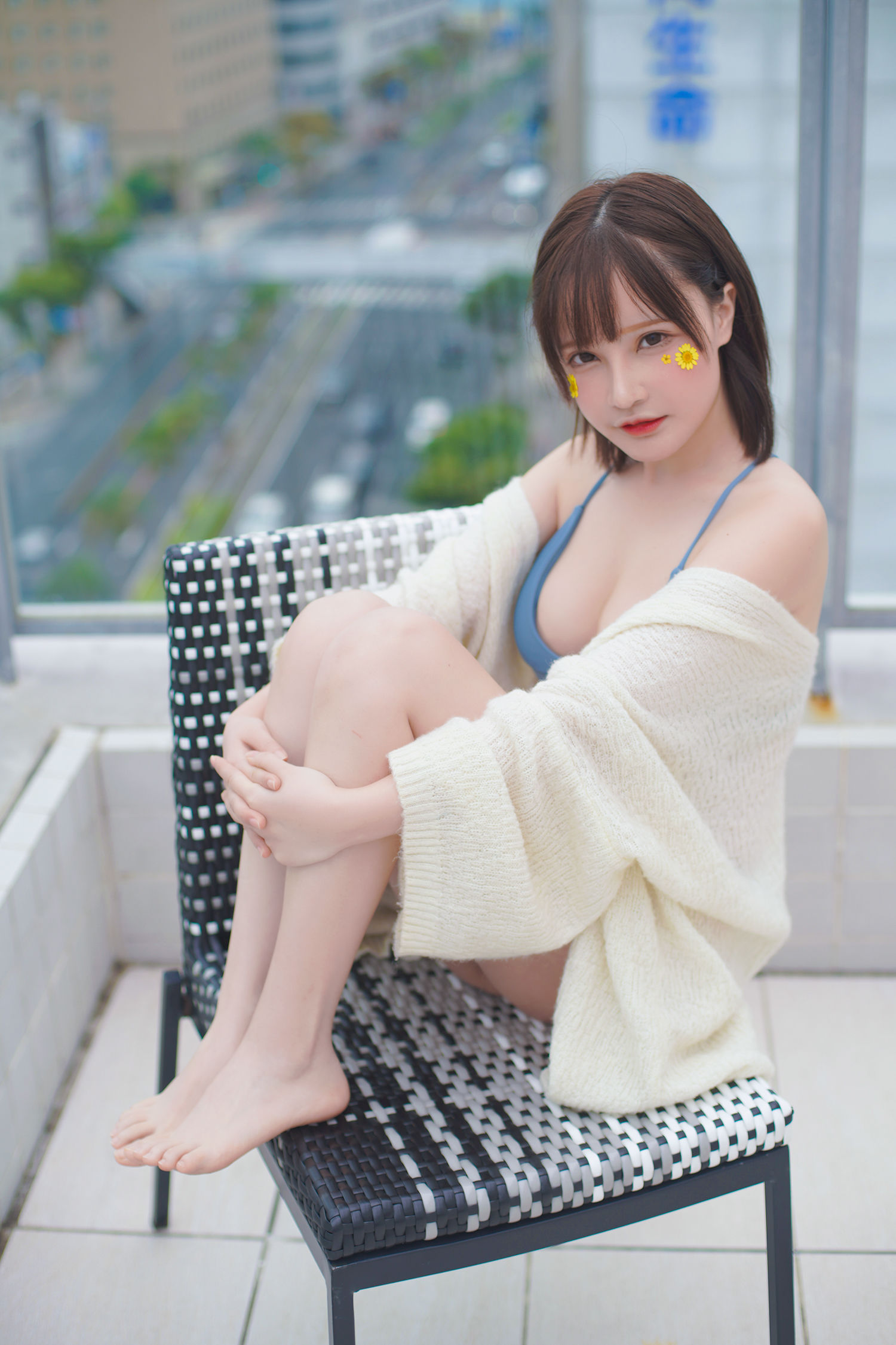 People 1500x2250 Senyamiku model Asian Chinese short hair bikini looking at viewer cleavage women