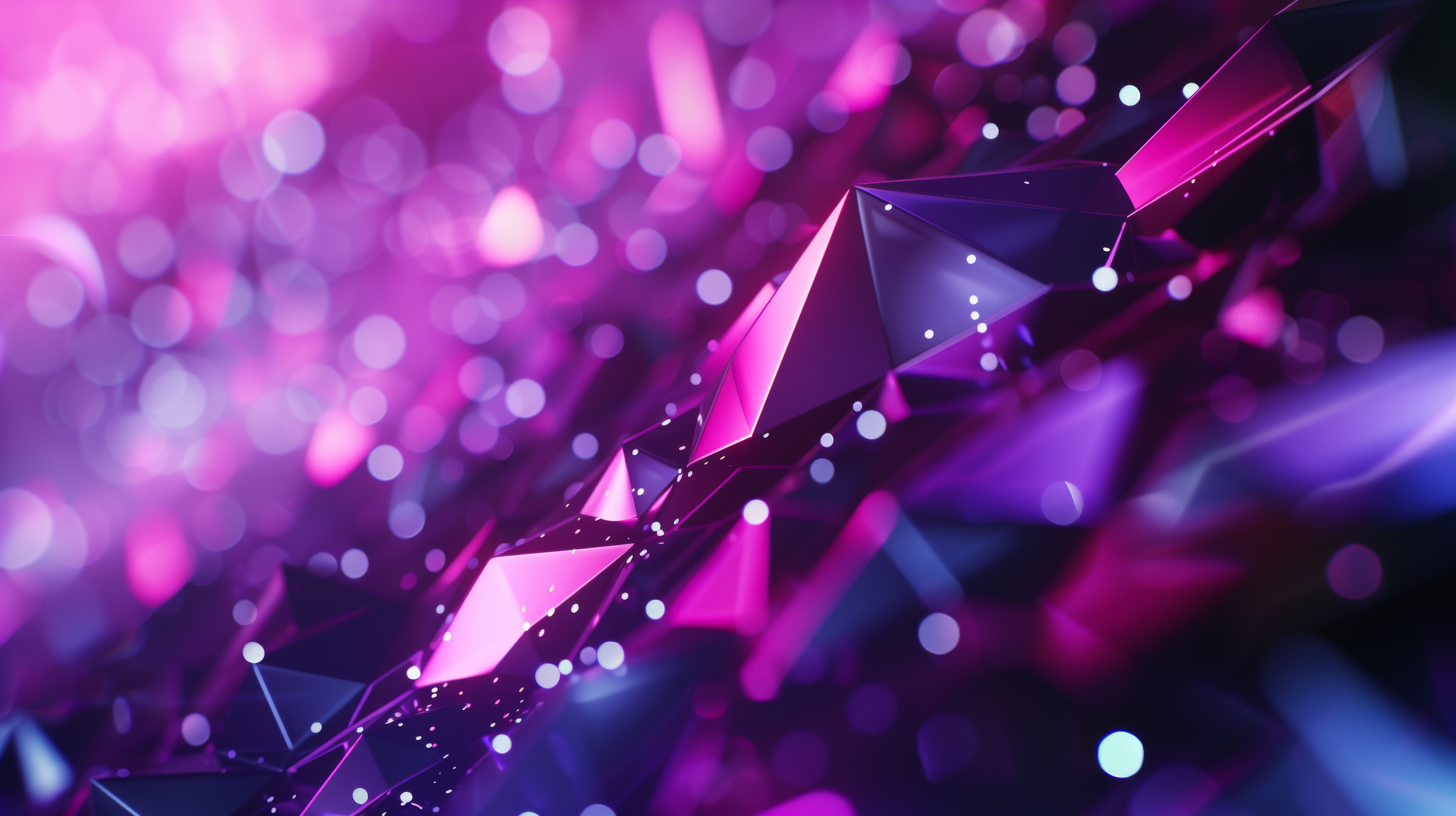 General 5824x3264 AI art purple pink bokeh blurry background crystal  closeup