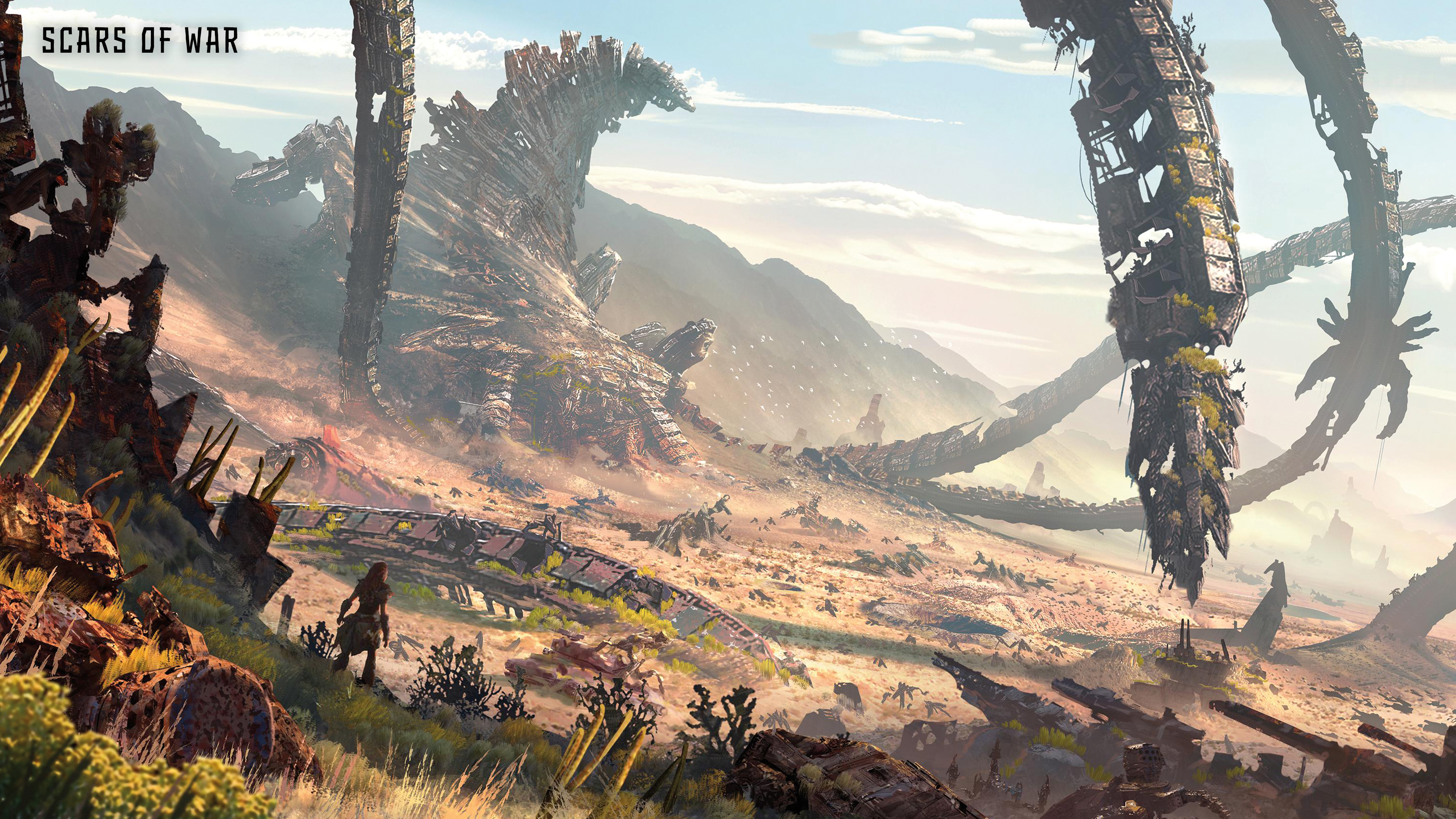 General 3840x2160 Horizon Forbidden West video game girls Aloy Guerrilla Games clouds video game art standing landscape sunlight looking into the distance video games grass sky