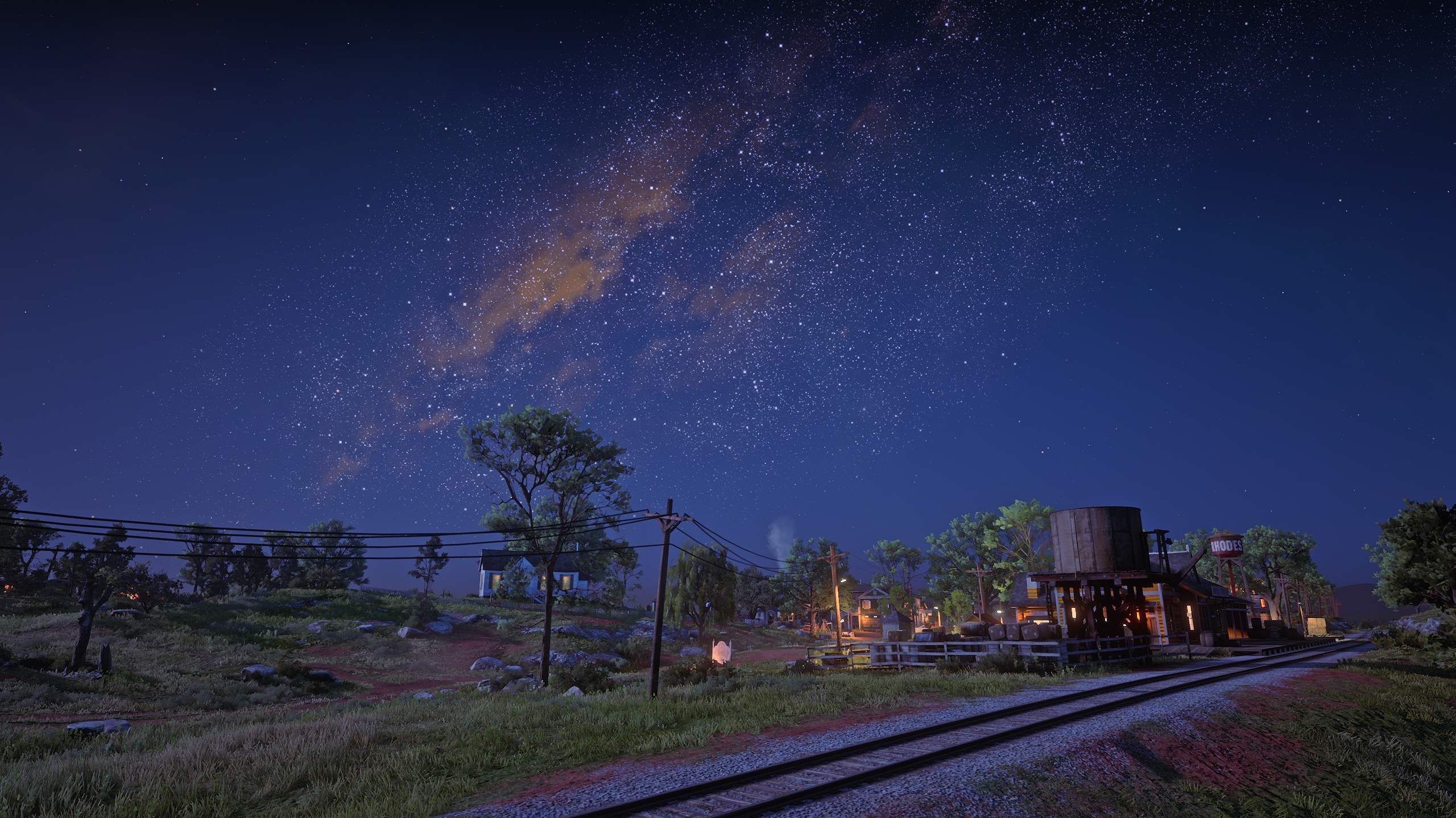 General 2560x1440 Red Dead Redemption 2 Rockstar Games video games nature landscape night sky stars CGI sky