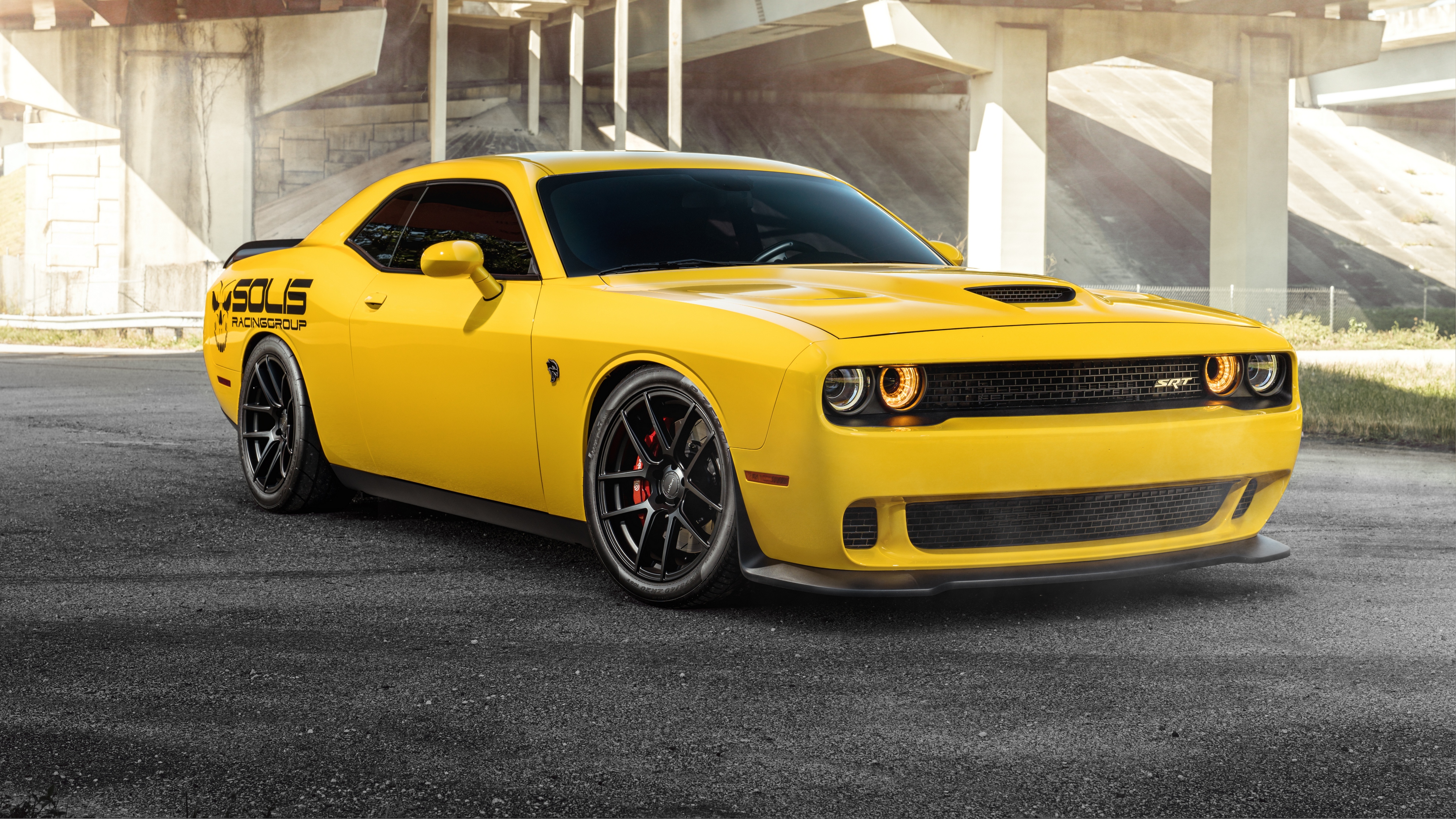 General 3840x2160 Dodge Challenger Dodge vehicle muscle cars car yellow cars American cars Stellantis