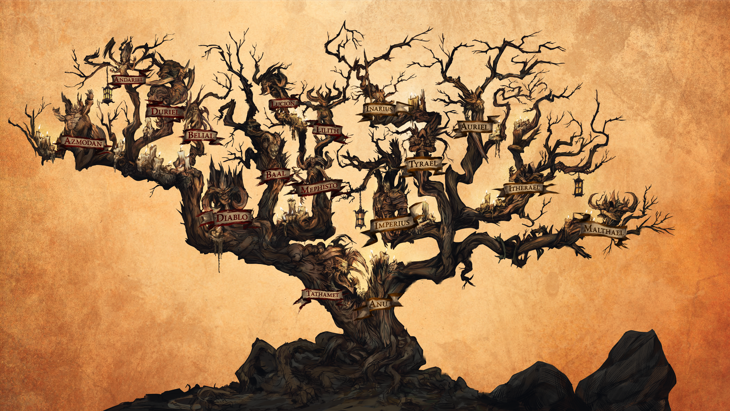 General 2560x1440 Diablo IV Blizzard Entertainment trees minimalism simple background video games video game art