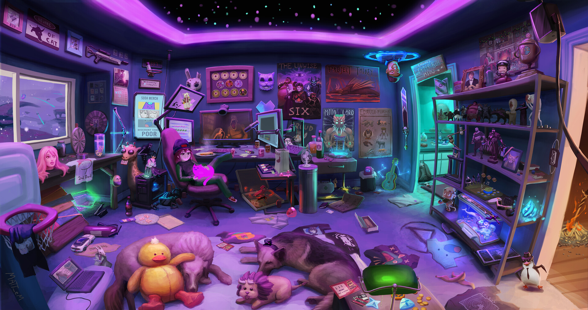 General 1920x1012 room futuristic ceiling space anime girls computer neon purple background purple light purple gaming chair