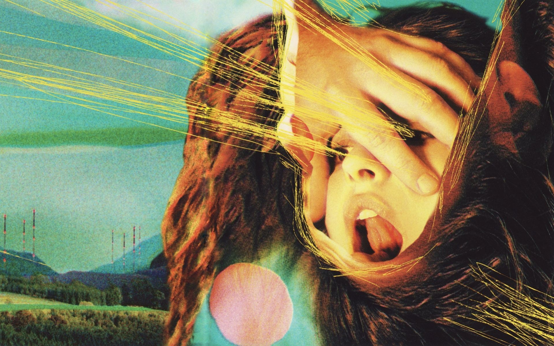 General 1919x1199 music The Flaming Lips face open mouth women hand on face
