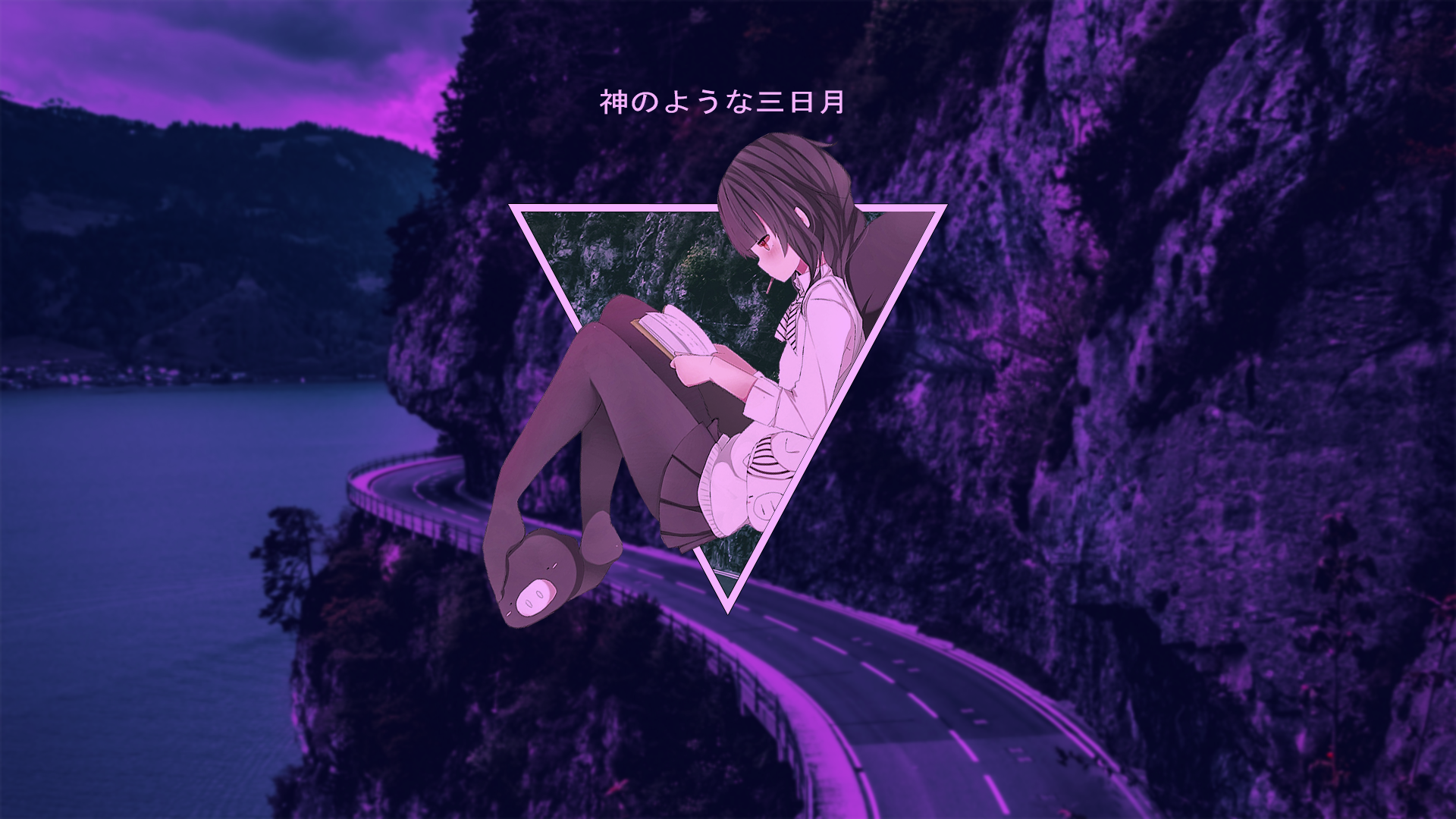 Anime 1920x1080 anime triangle road purple