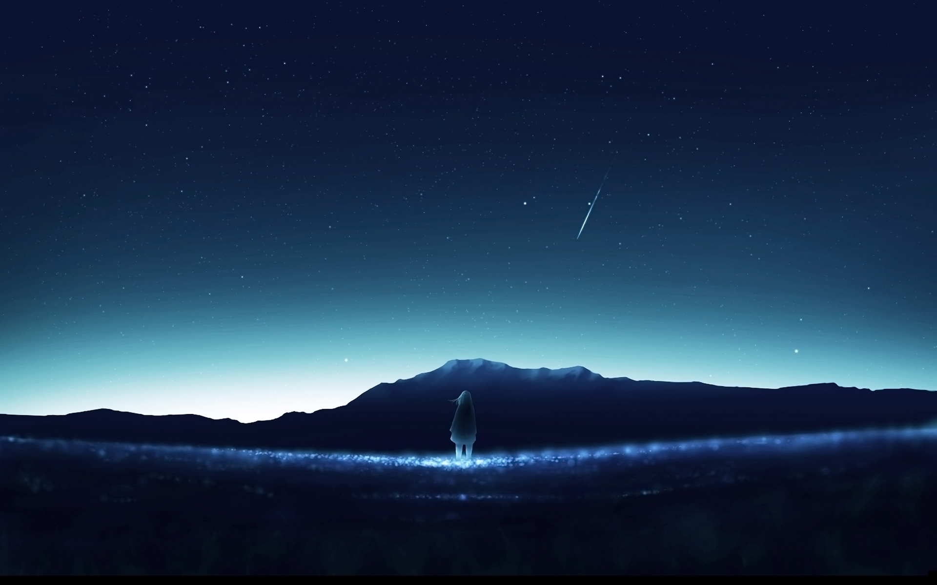 Anime 1920x1200 anime anime girls original characters landscape sky mountains artwork blue