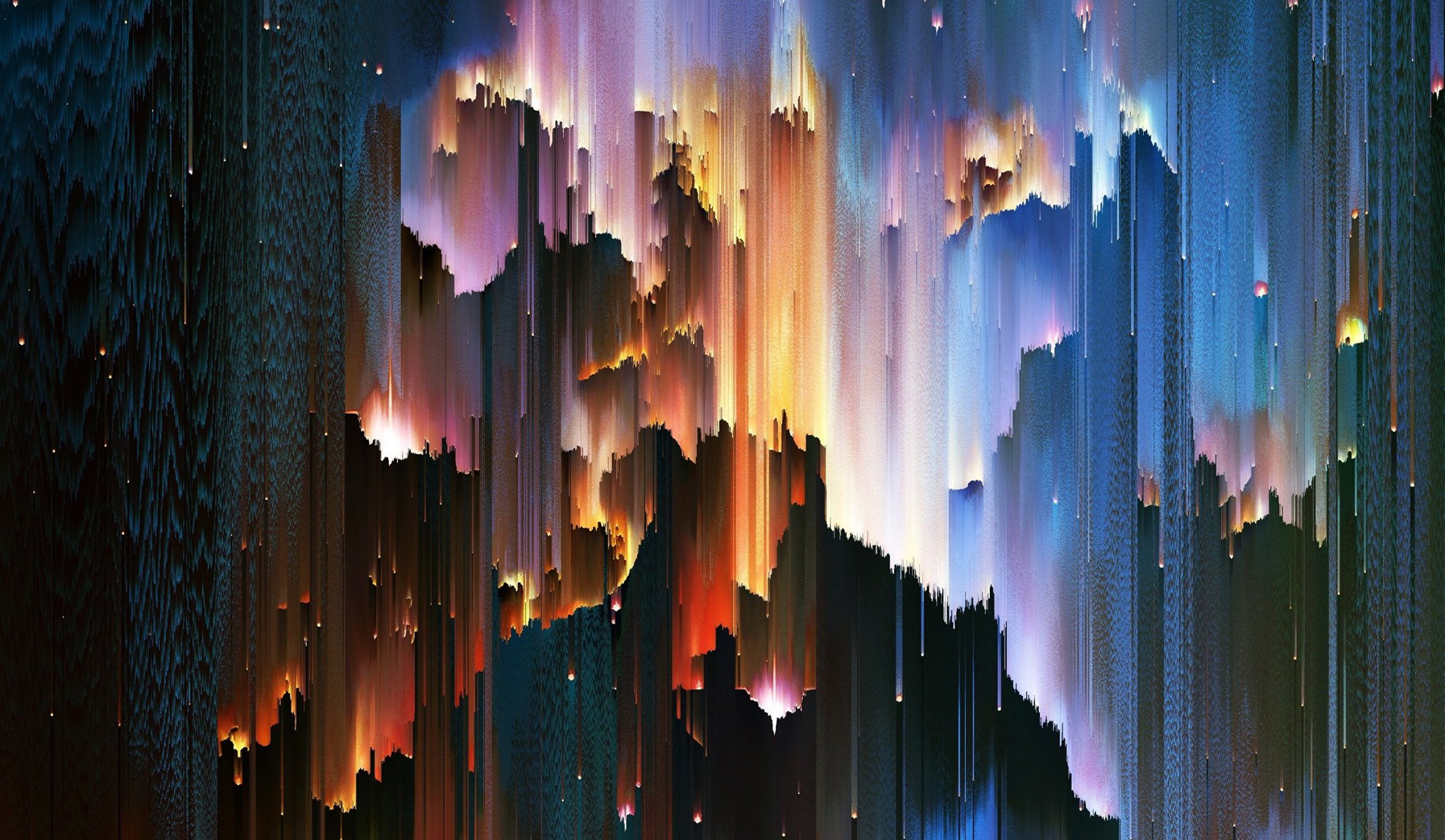 General 2048x1191 space pixel sorting abstract digital art glitch art