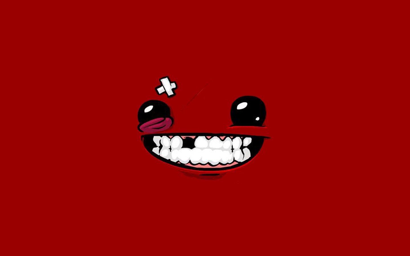 General 1440x900 video games red background teeth red Band-Aid Super Meat Boy