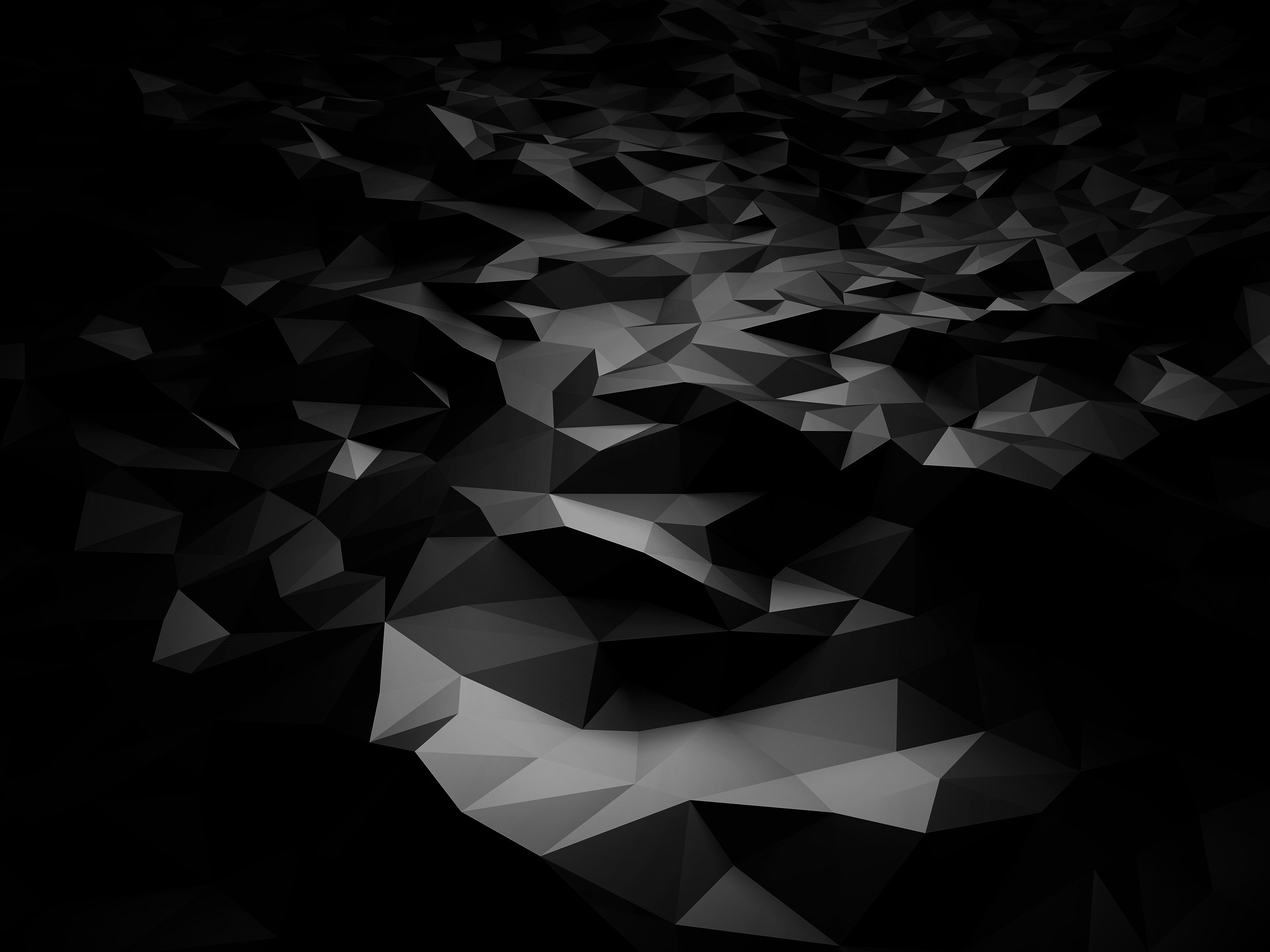 General 3000x2250 abstract CGI black dark polygon art monochrome digital art