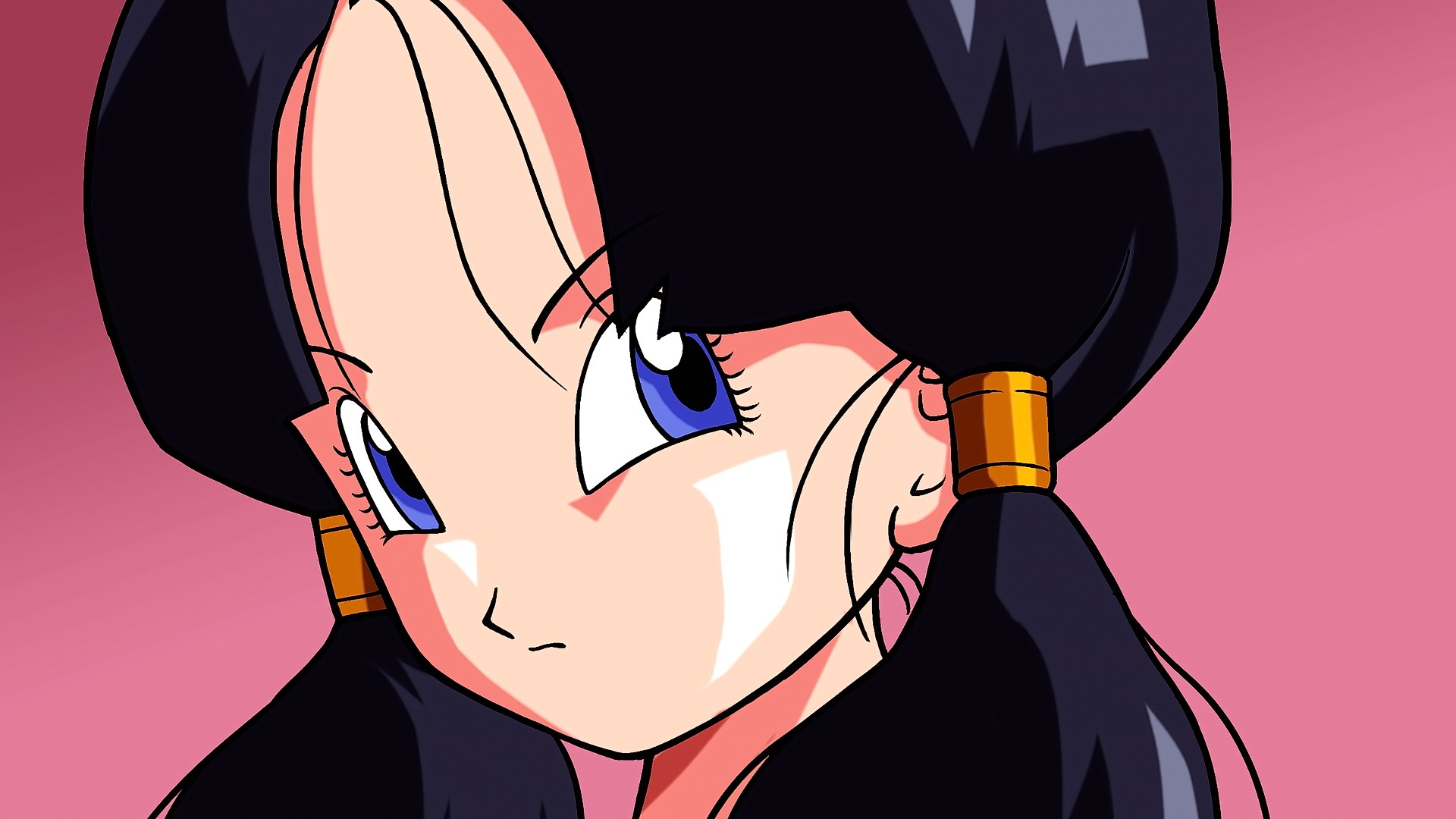 Anime 1920x1080 anime anime girls Dragon Ball Z Dragon Ball Videl face closeup simple background