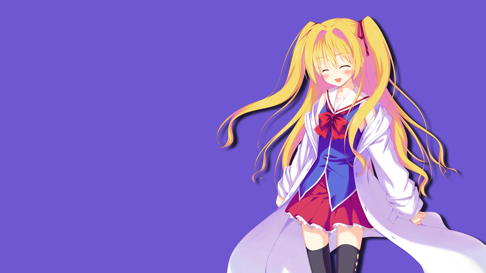 Anime 1920x1080 colorful anime anime girls long hair blonde purple background simple background closed eyes open mouth