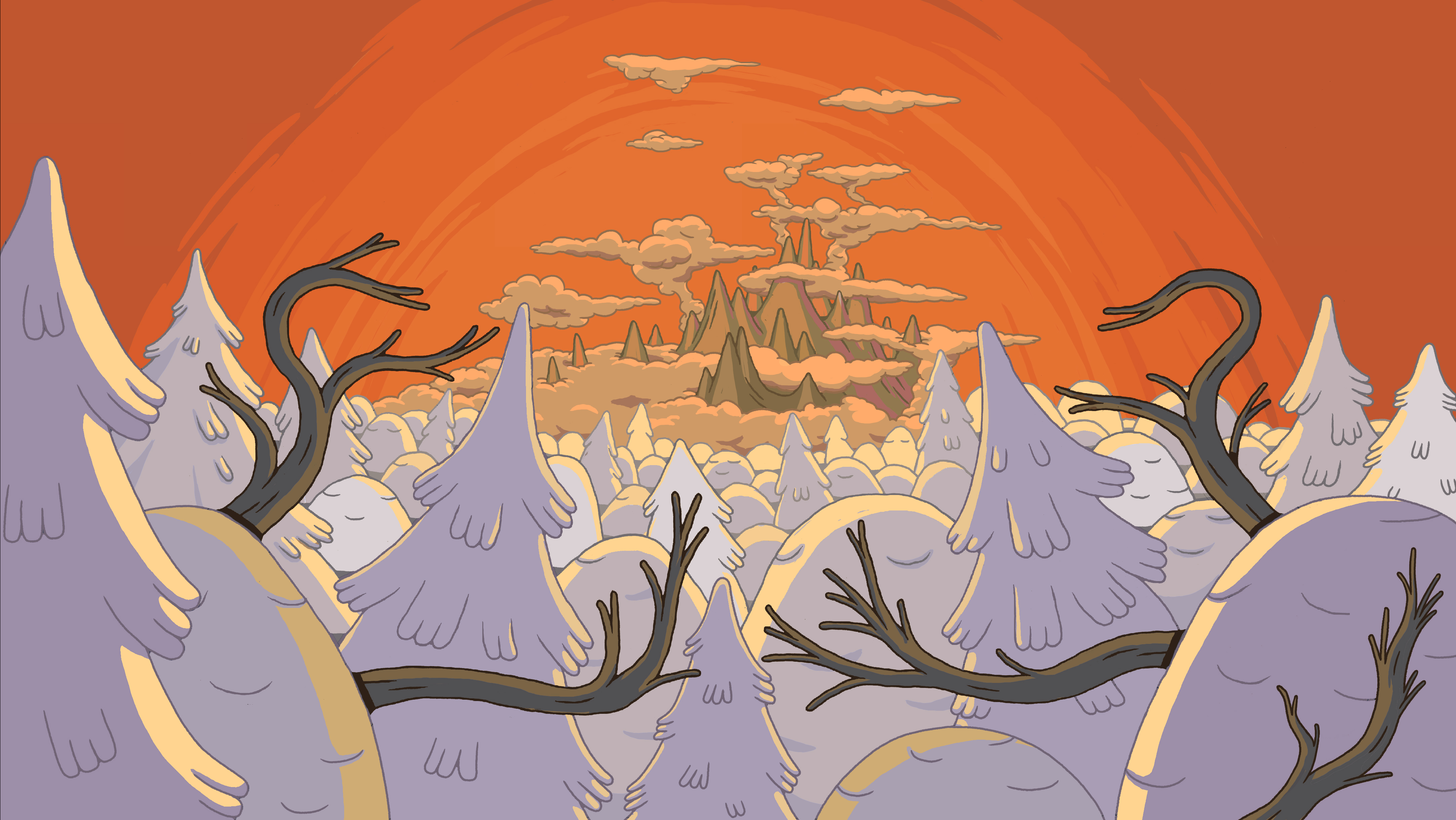 General 4332x2440 Adventure Time cartoon landscape trees digital art