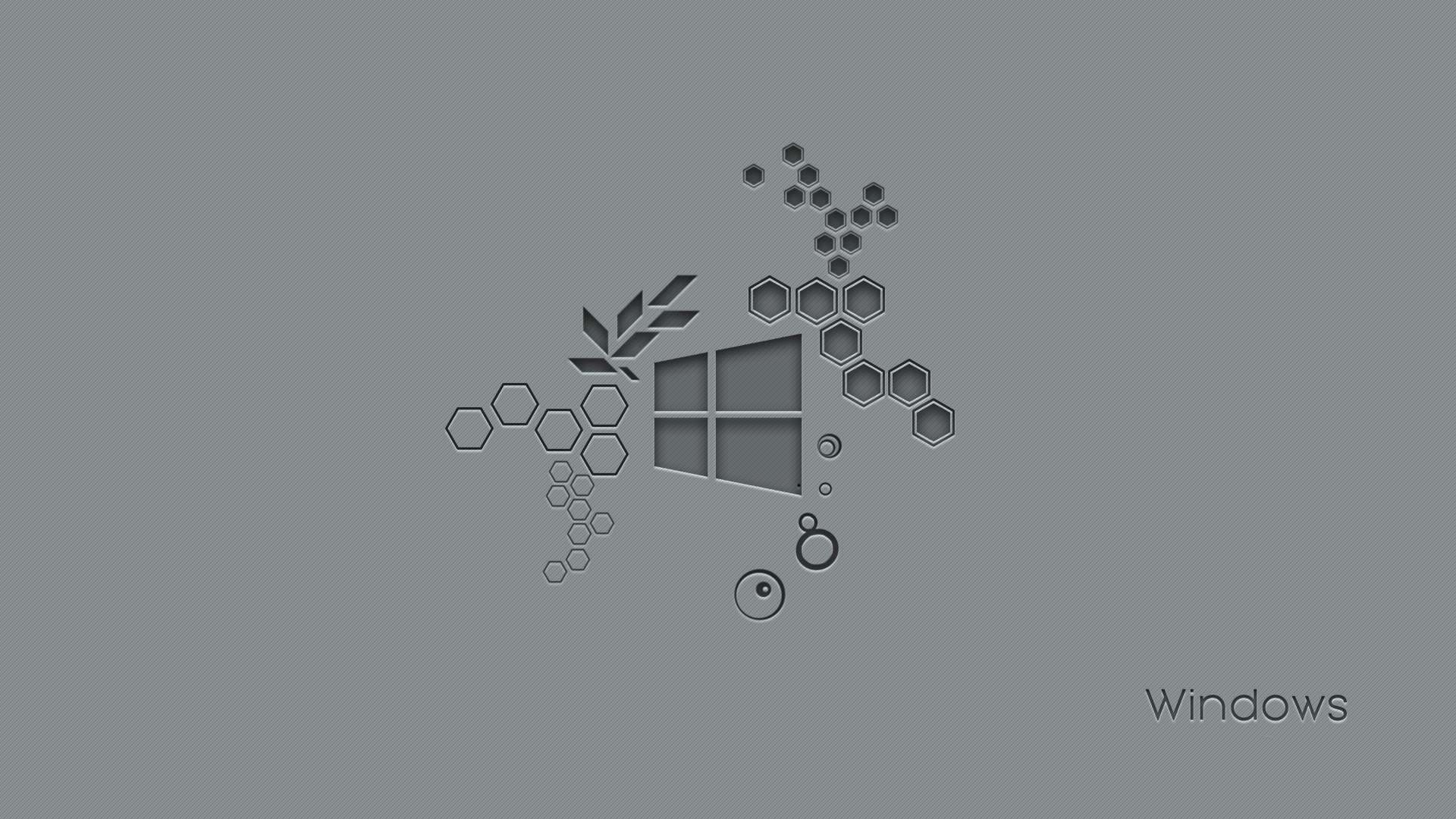 General 1920x1080 Microsoft Windows hexagon gray simple background operating system