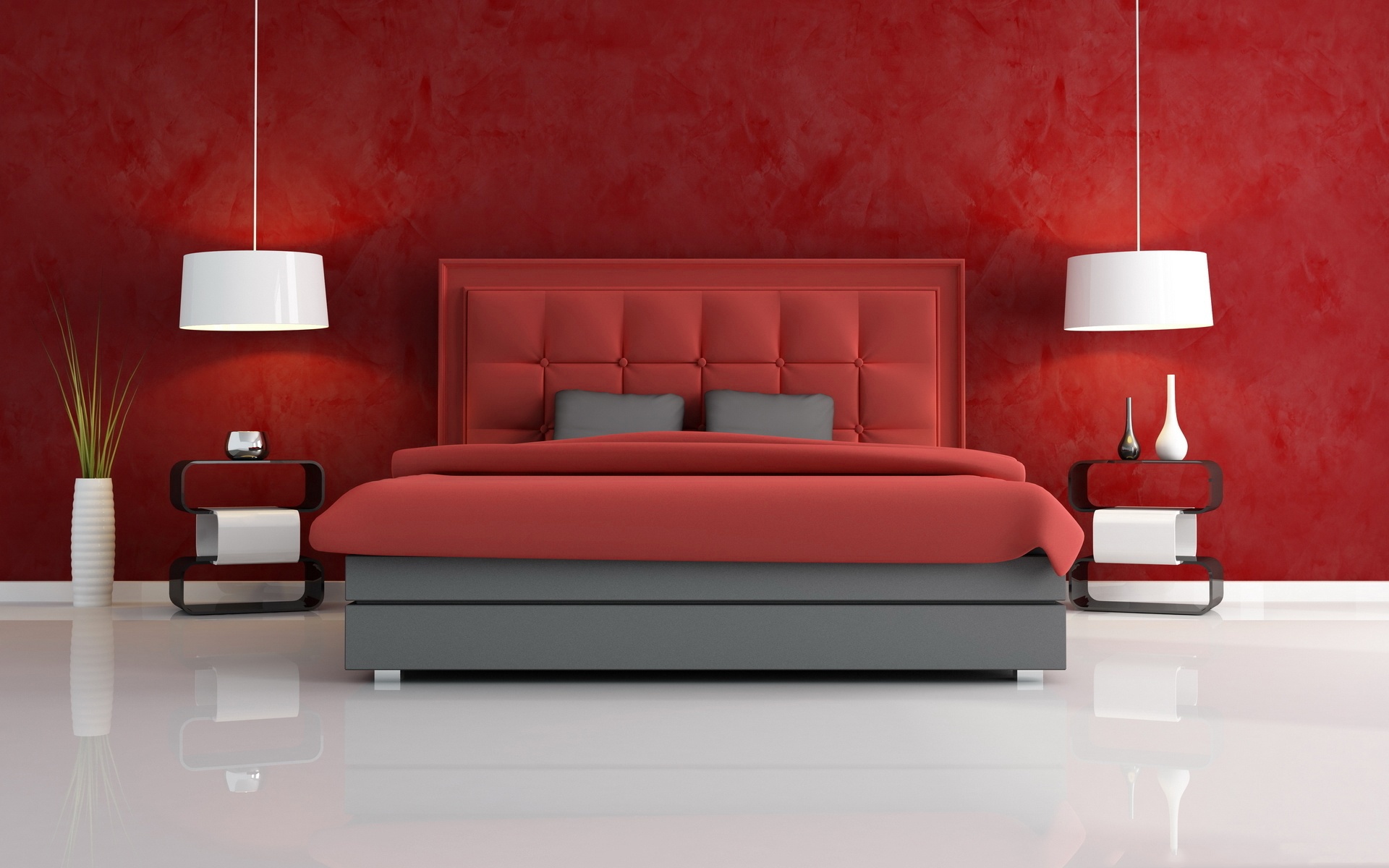 General 1920x1200 red bed room interior