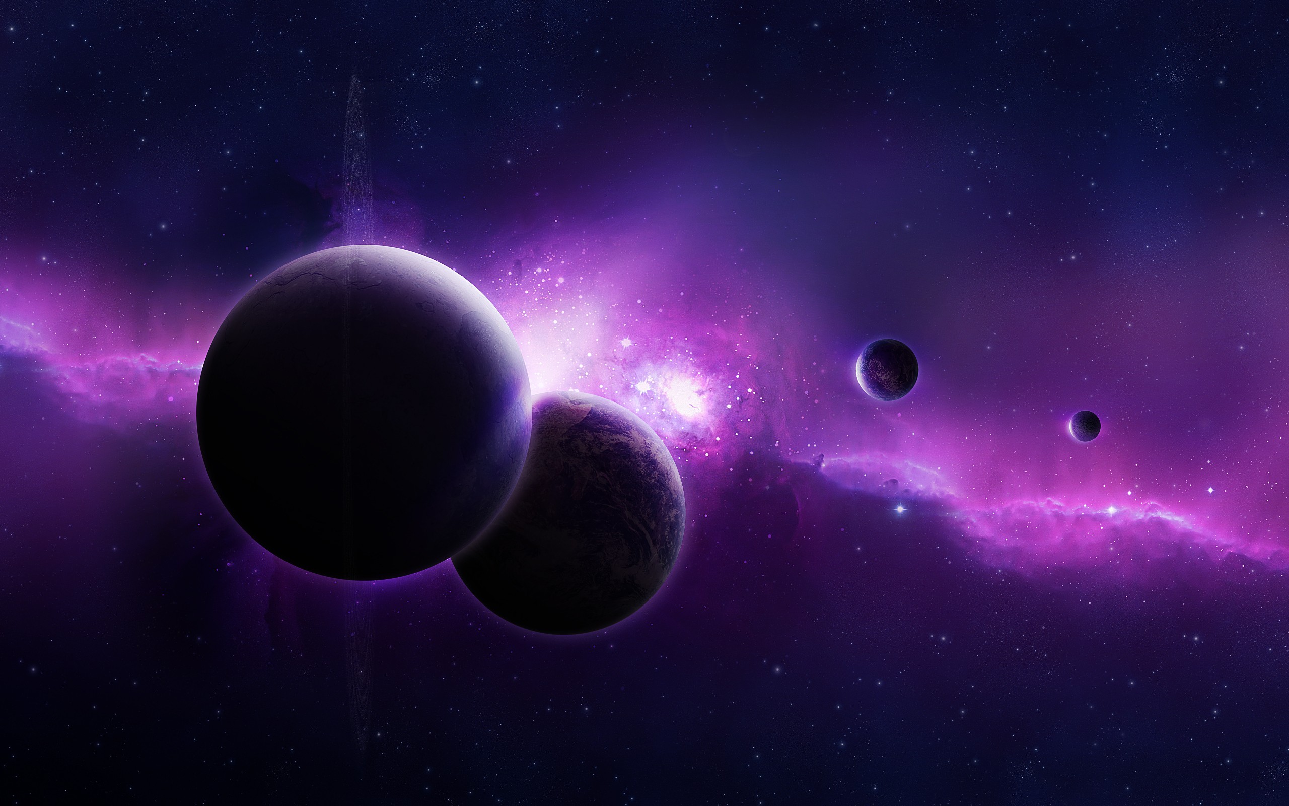 General 2560x1600 space galaxy planet Moon stars purple space art digital art
