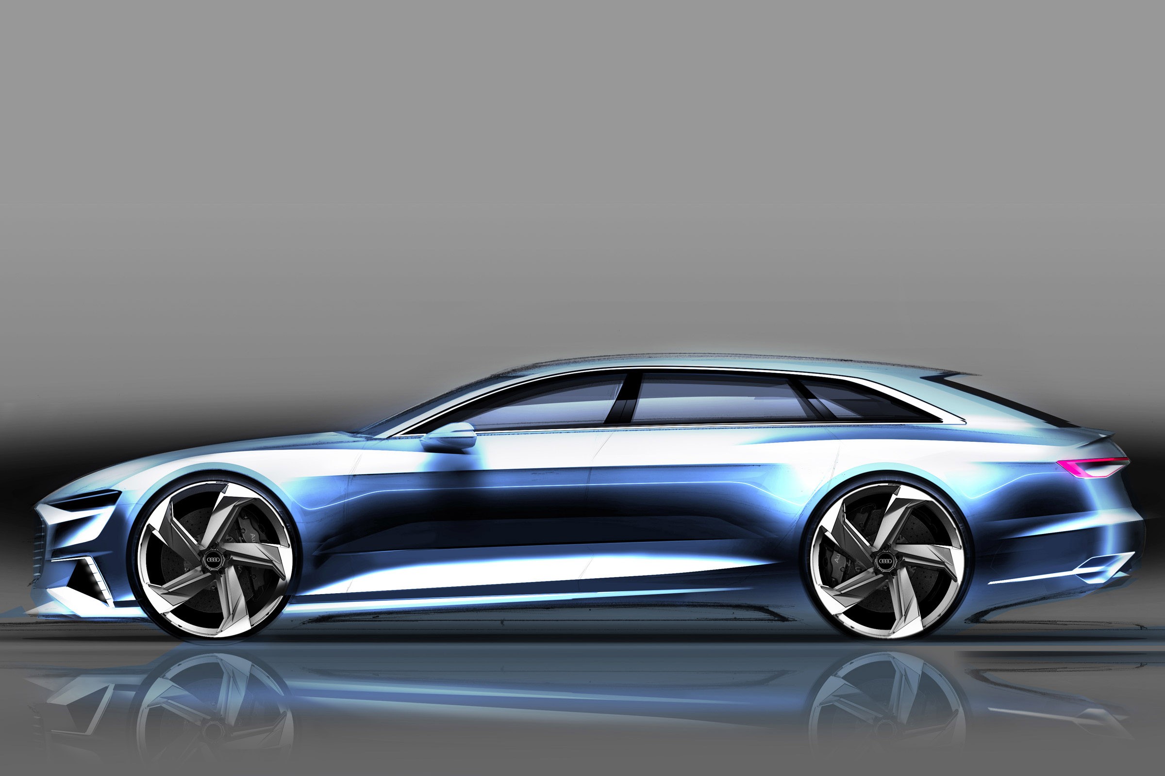 General 2400x1600 vehicle car Audi Audi Prologue sketches concept cars reflection simple background station wagon side view