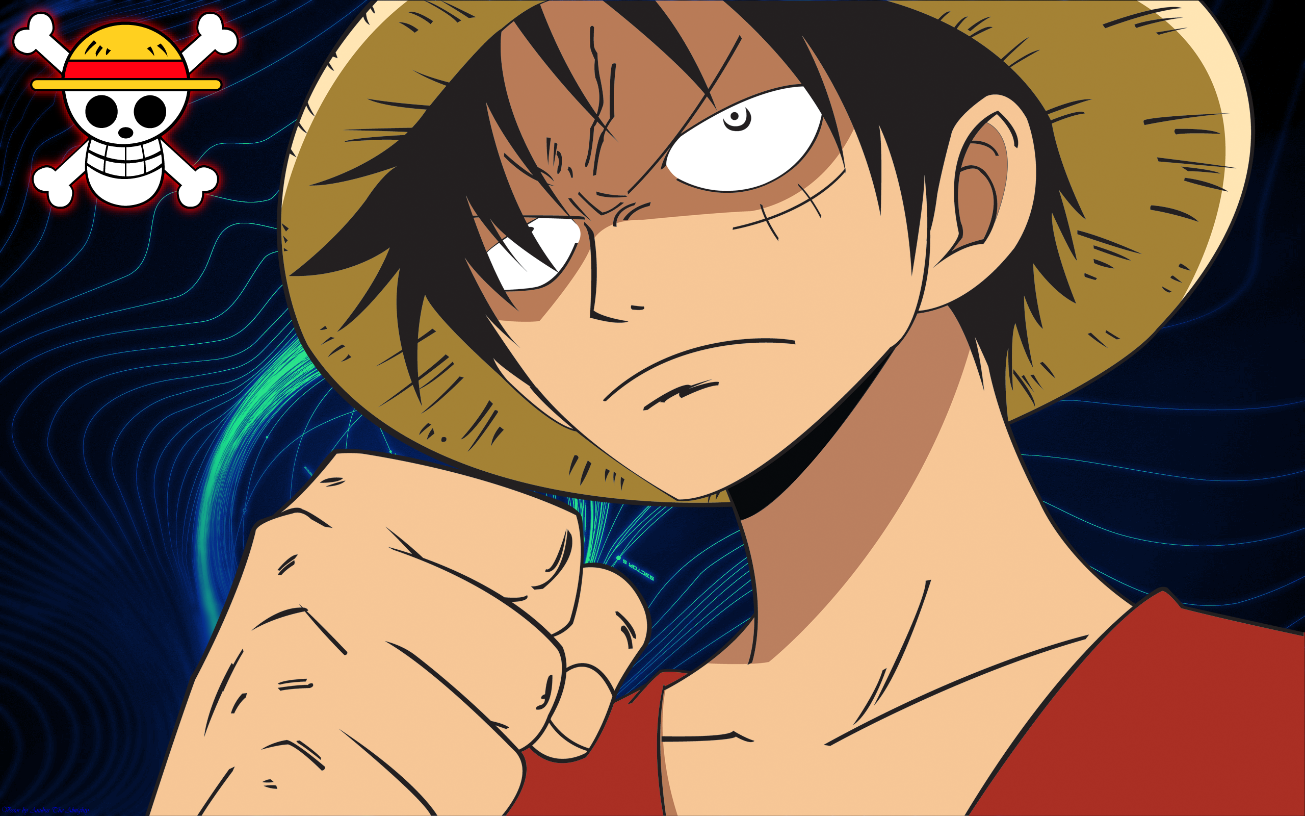 Anime 2560x1600 One Piece Monkey D. Luffy skull anime anime boys fist hat