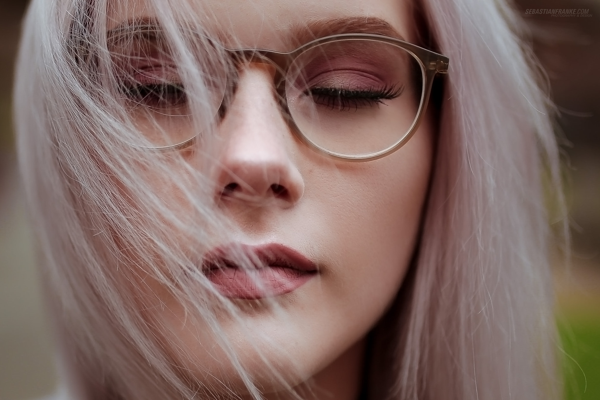 People 2048x1365 women face portrait closeup women with glasses closed eyes Katharina Krug