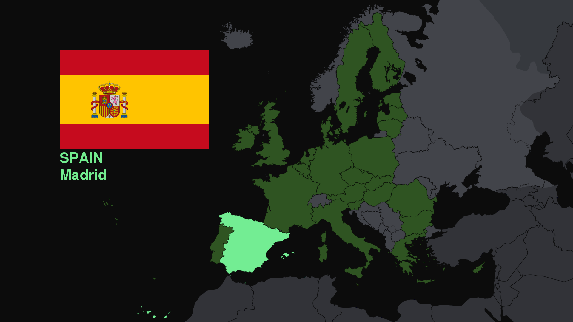 General 1920x1080 Spain flag map Europe digital art