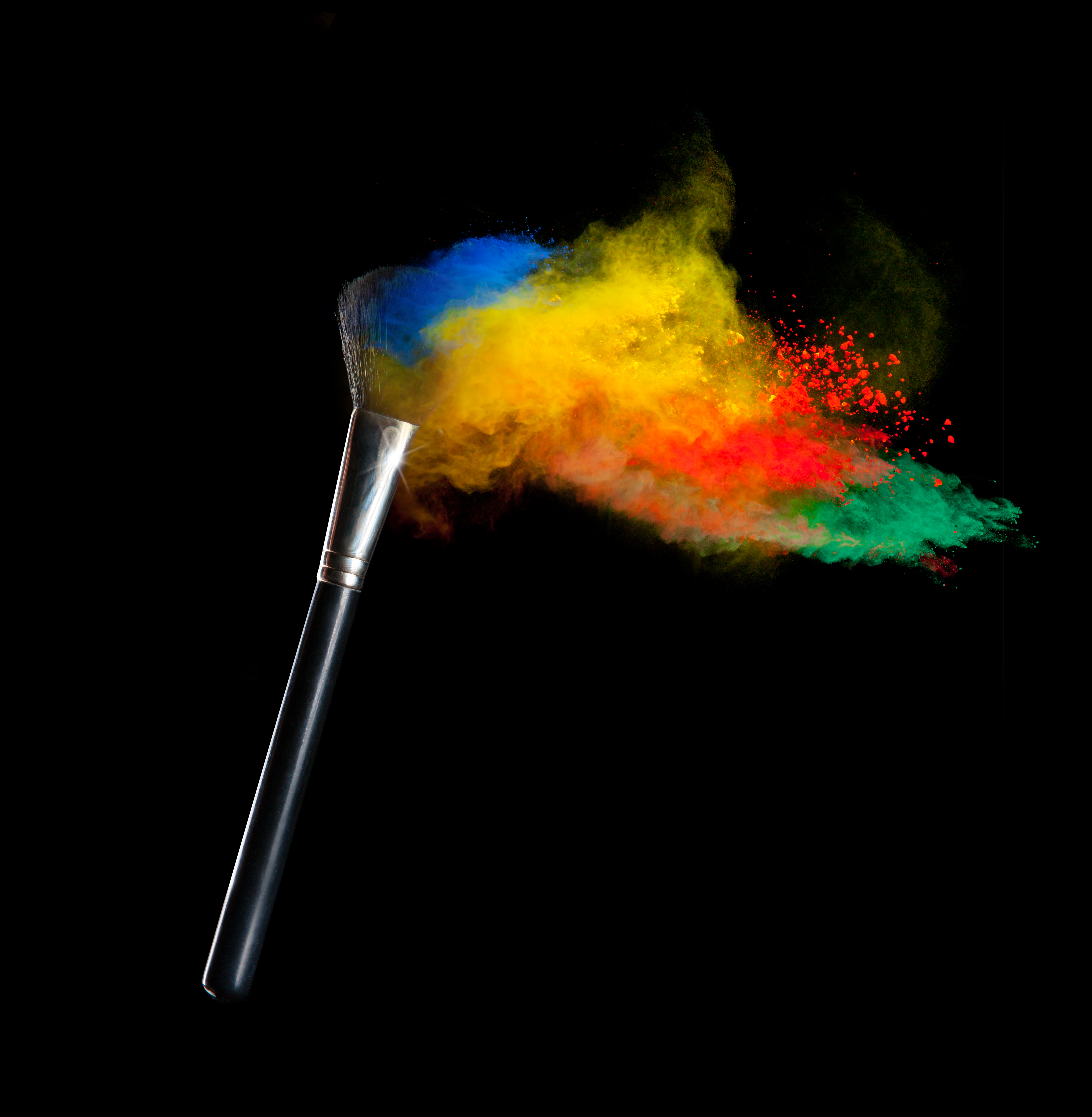 General 6084x6222 powder explosion powder colorful brush closeup low light simple background digital art