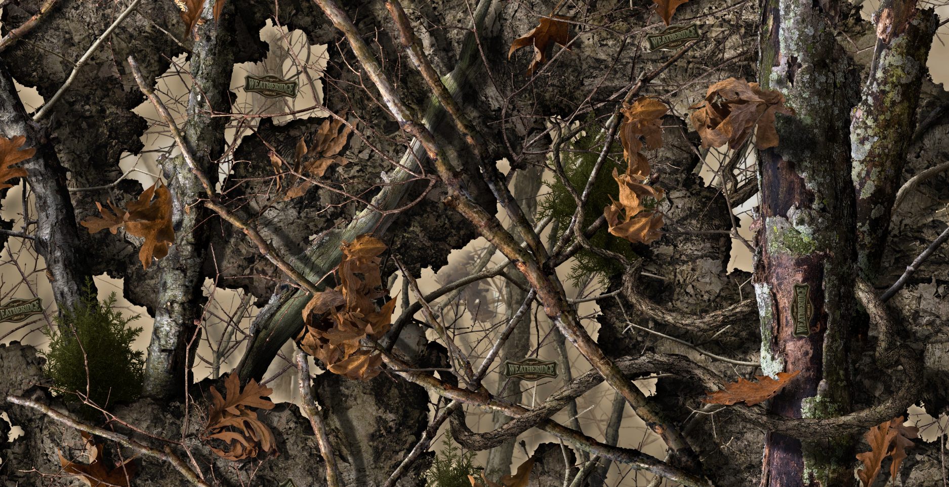 General 1875x963 camouflage Woodland Camouflage forest fall leaves tree bark outdoors pattern