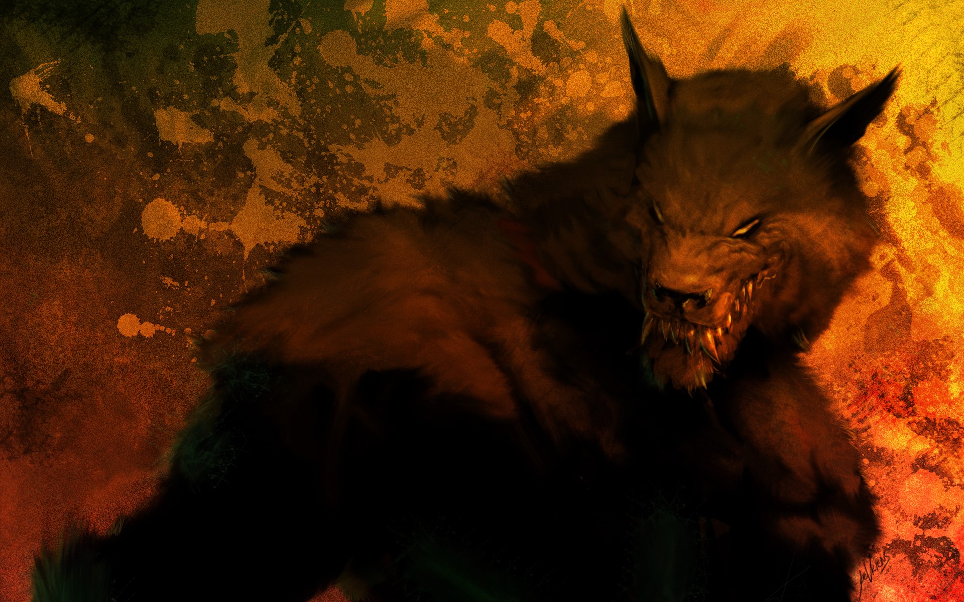 General 1920x1200 werewolves creature horror fantasy art digital art