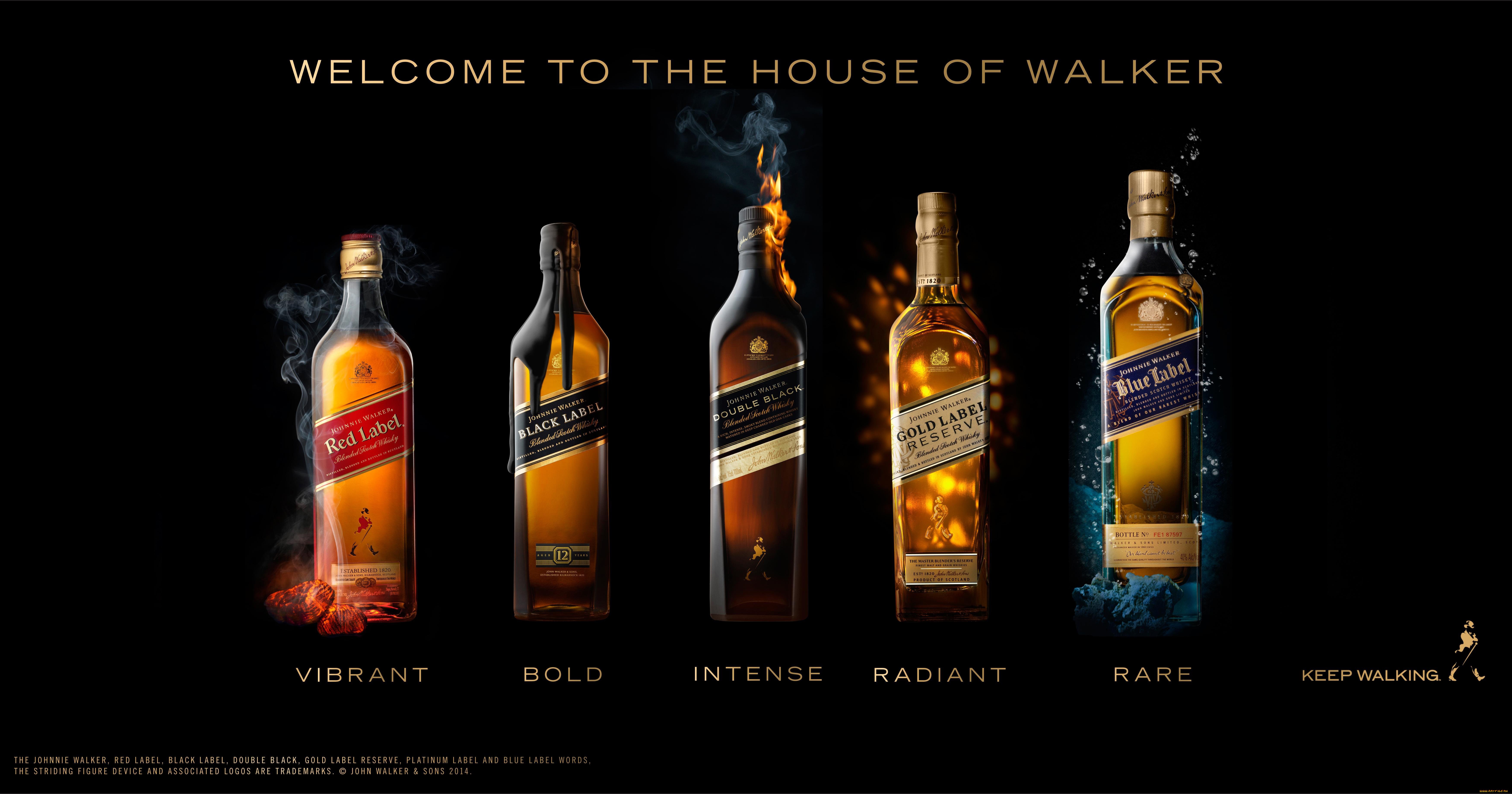 General 7000x3675 alcohol bottles whiskey black background Johnnie Walker digital art simple background text