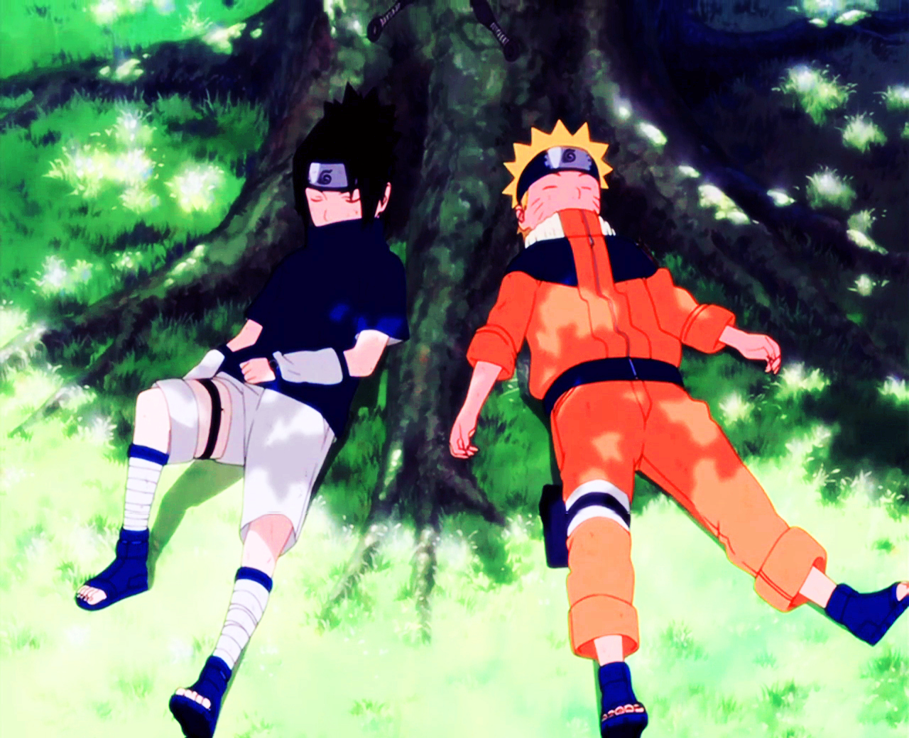 Anime 1280x1040 Uzumaki Naruto Uchiha Sasuke anime Naruto (anime) anime boys